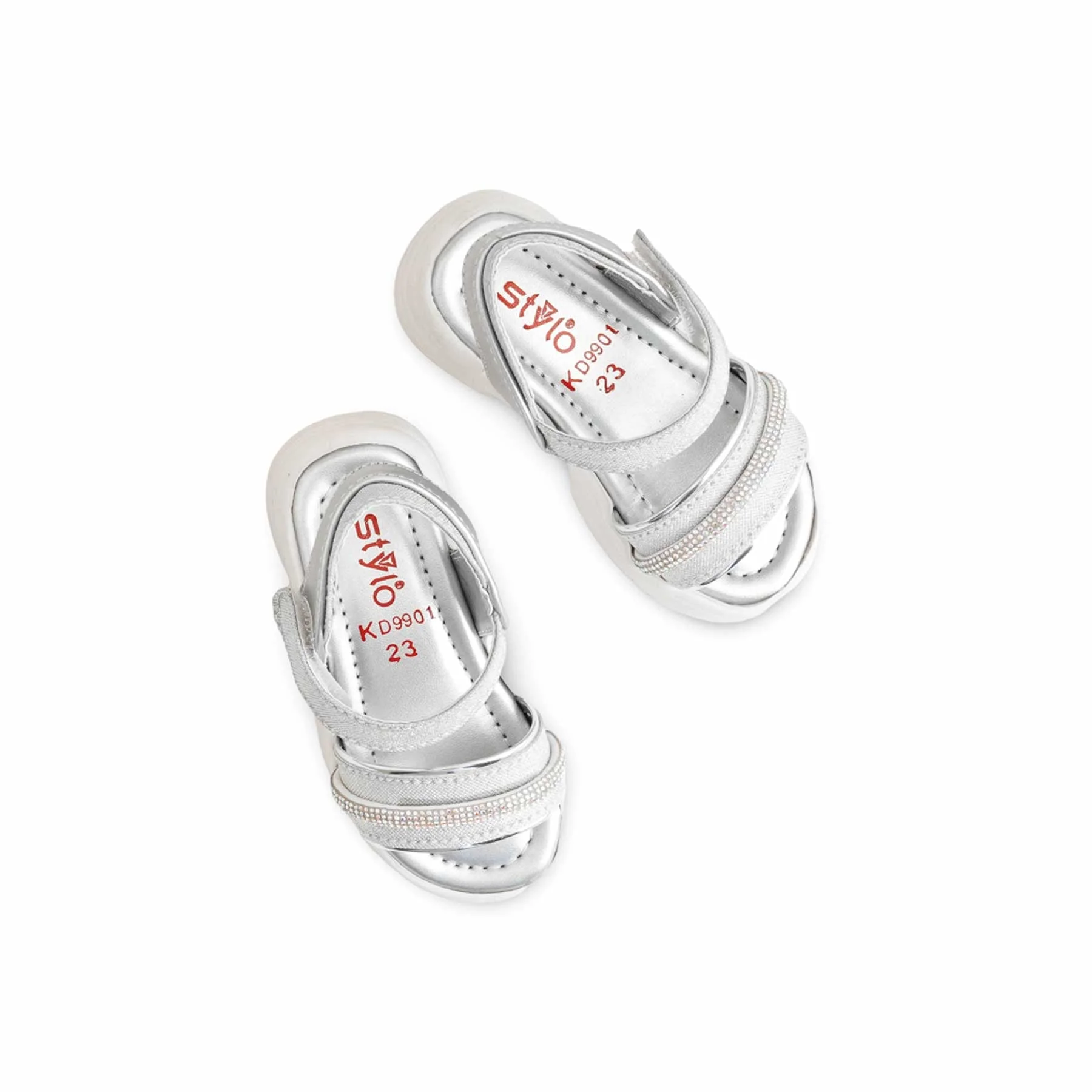 Girls Silver Fancy Sandal KD9901 - Image 5
