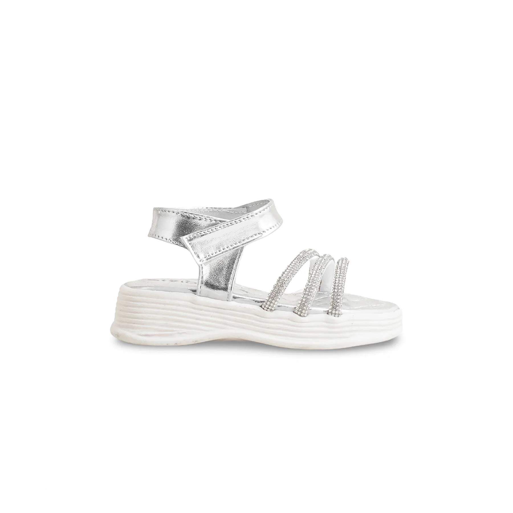 Girls Silver Fancy Sandal KD9919 - Image 2