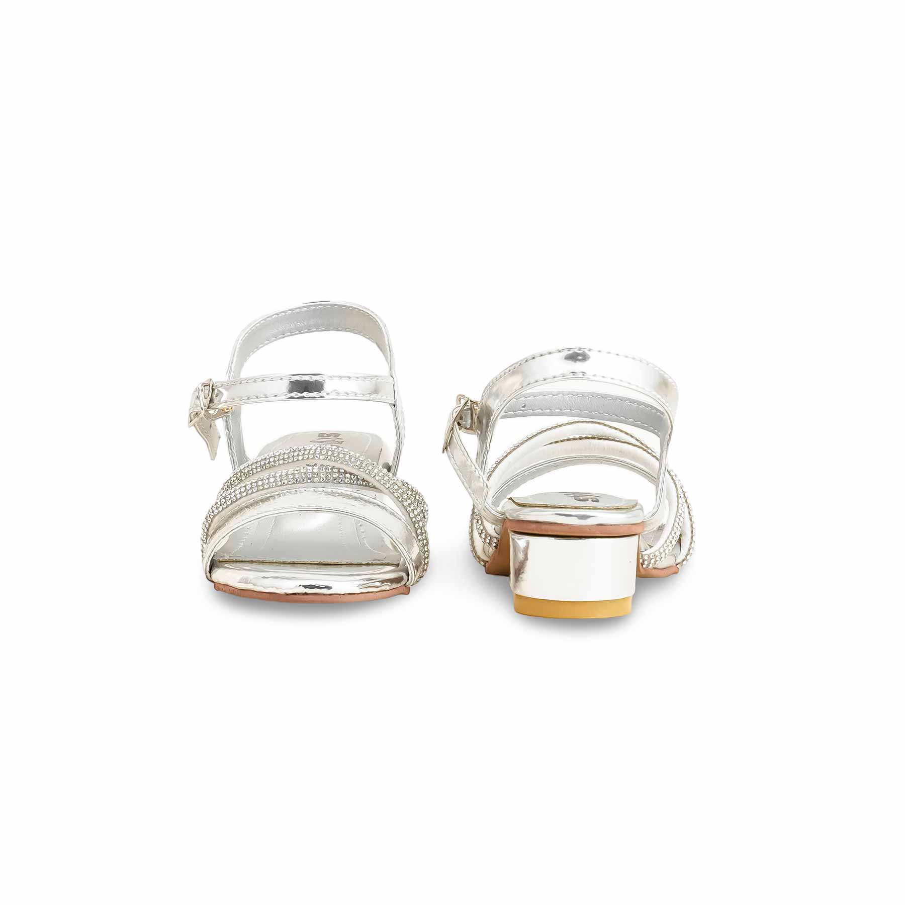 Girls Silver Fancy Sandal KD9921 - Image 4