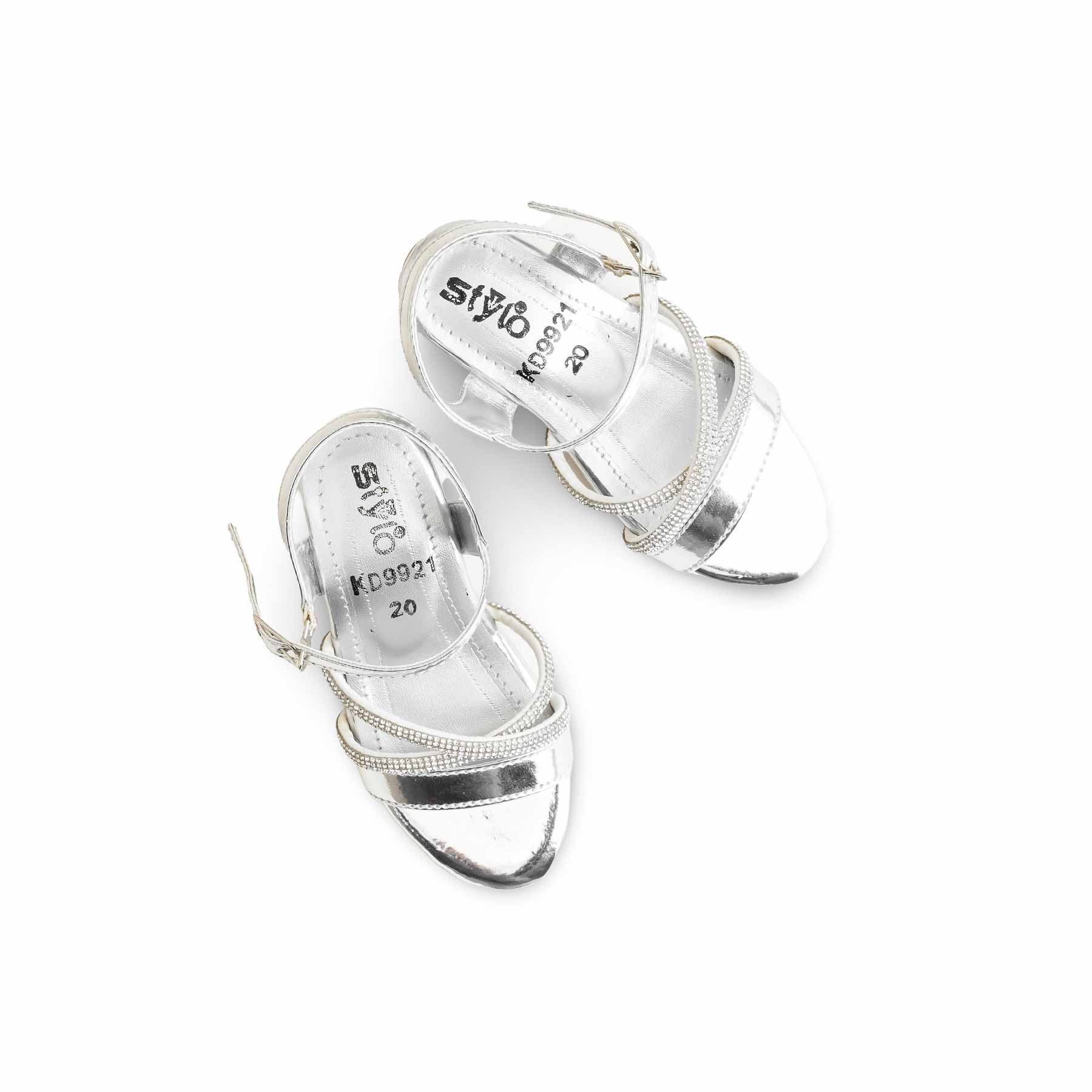 Girls Silver Fancy Sandal KD9921 - Image 5