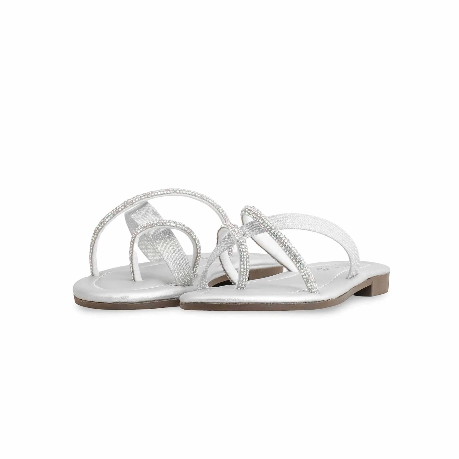 Girls Silver Fancy Slipper KD5532 - Image 3