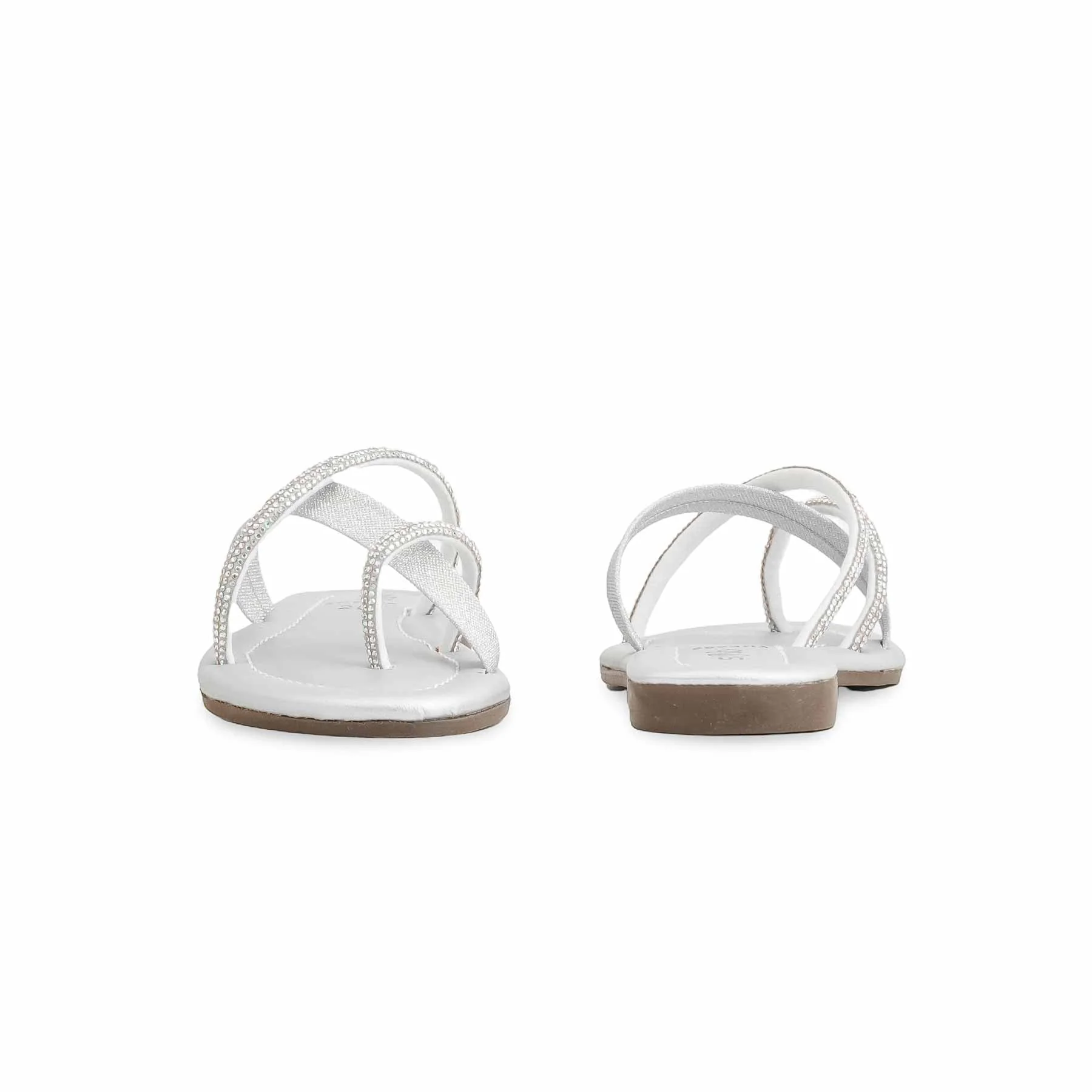 Girls Silver Fancy Slipper KD5532 - Image 4
