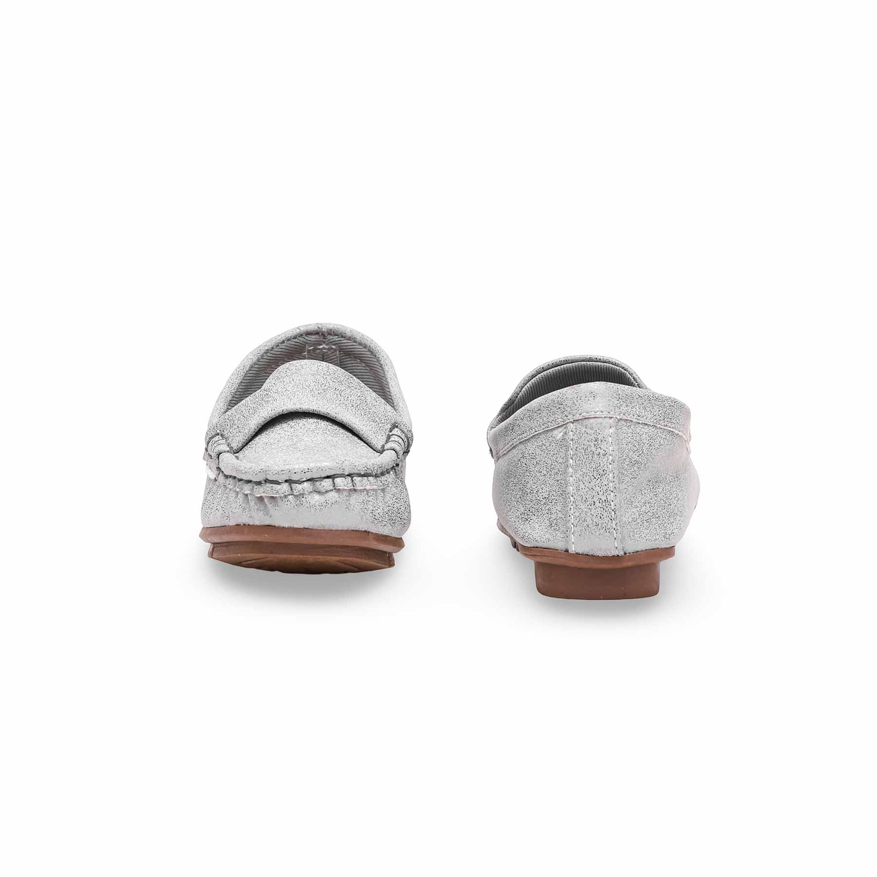 Girls Silver Formal Moccasin KD0912 - Image 3