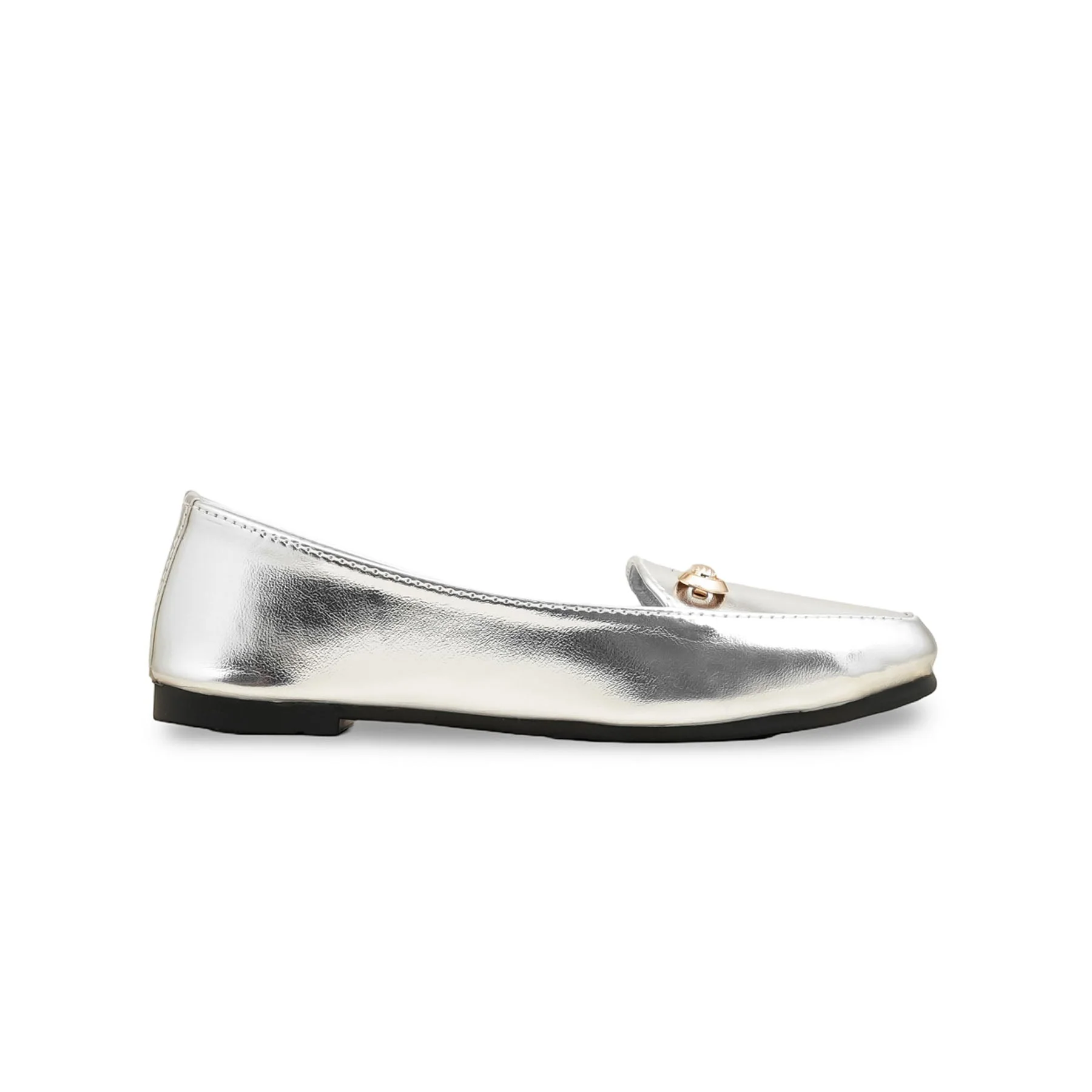Girls Silver Formal Moccasin KD2571 - Image 2