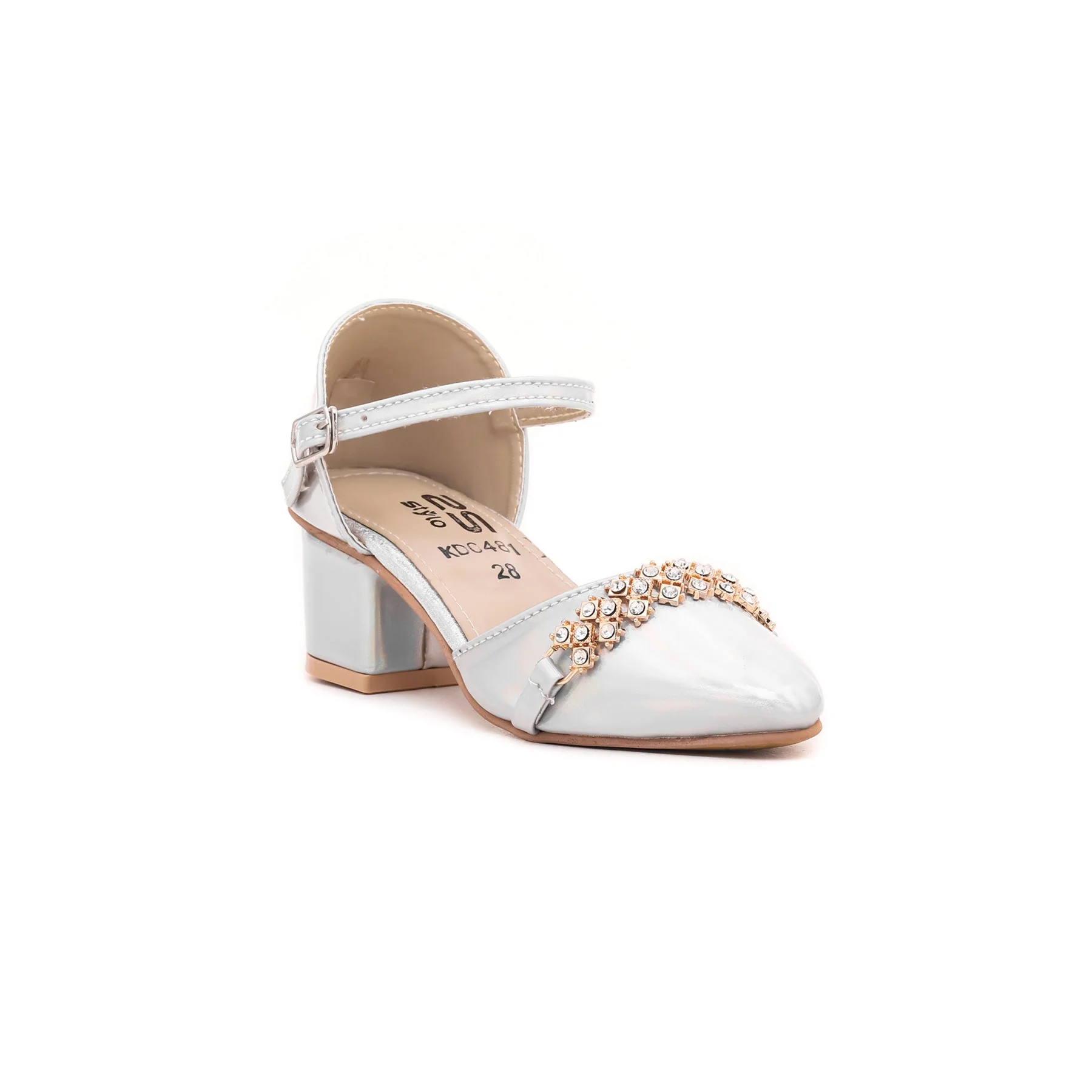 Girls Silver Formal Pumps KD0481 - Image 2