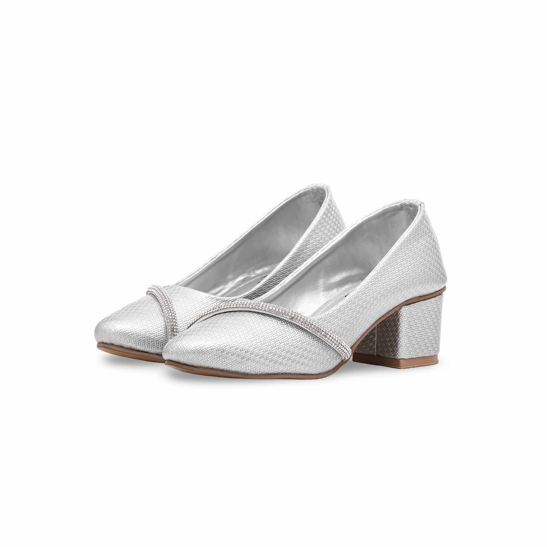 Girls Silver Formal Pumps KD0926 - Image 2