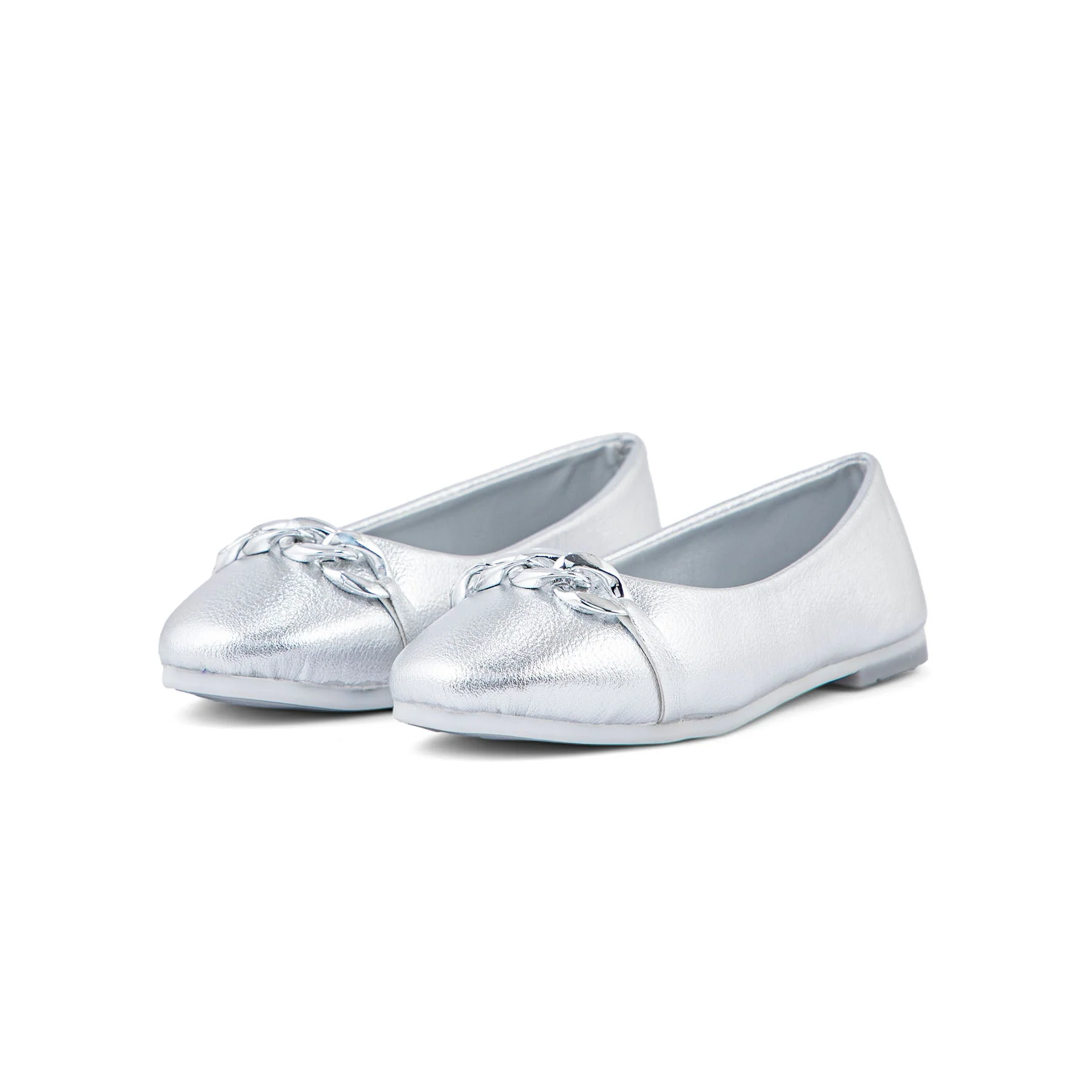 Girls Silver Formal Pumps KD2262 - Image 3