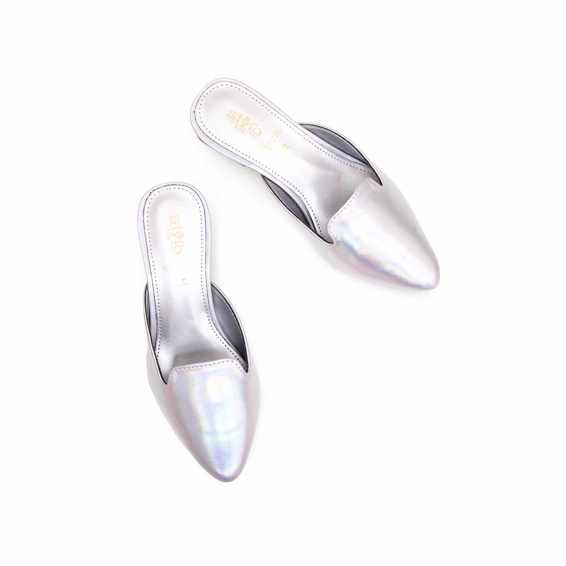 Girls Silver Formal Pumps KD2289 - Image 5