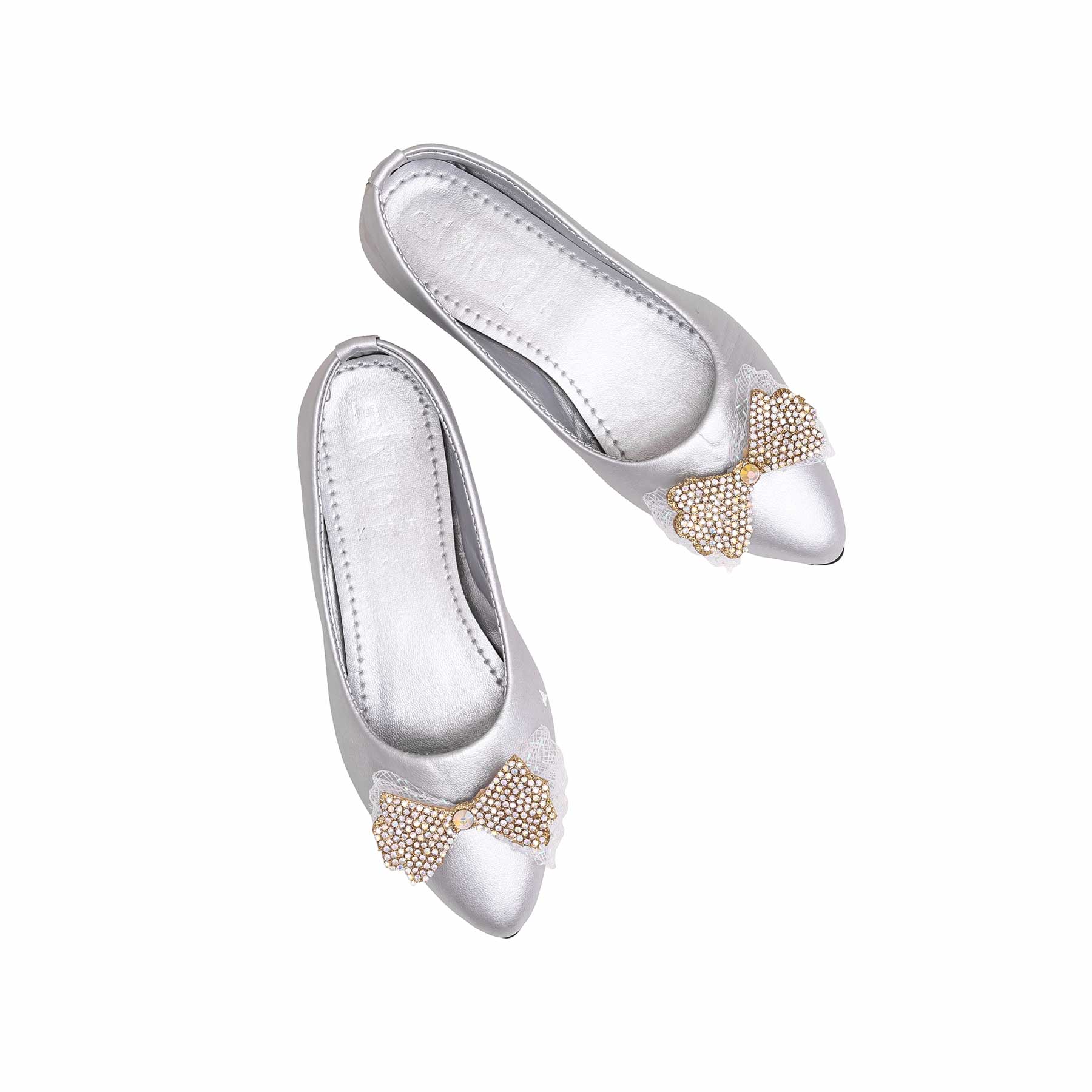 Girls Silver Formal Pumps KD2348 - Image 5
