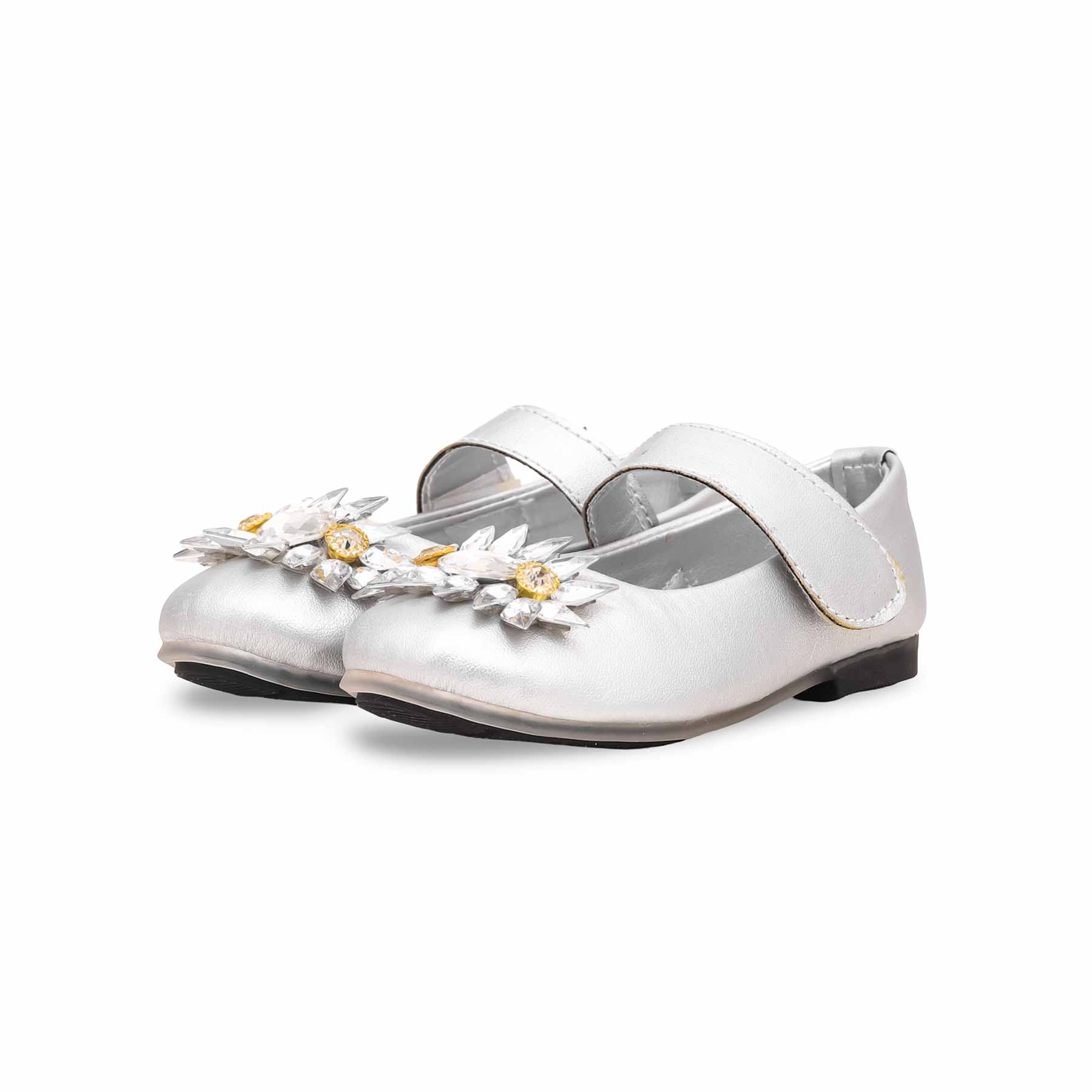 Girls Silver Formal Pumps KD2349 - Image 3