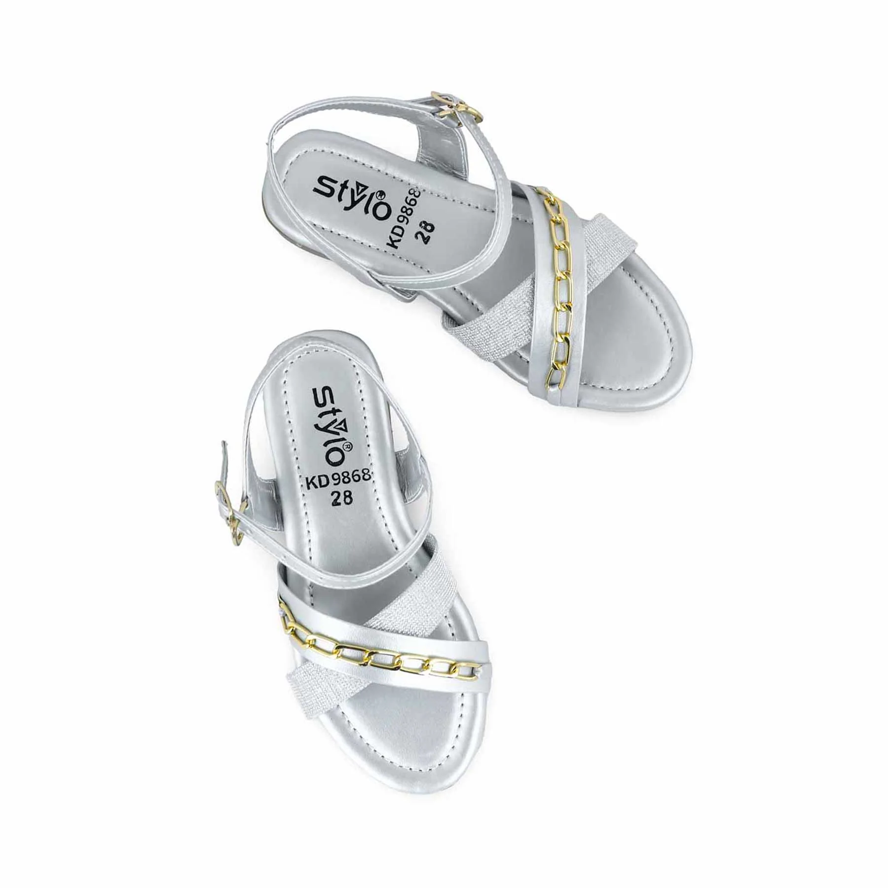 Girls Silver Formal Sandal KD9868 - Image 5