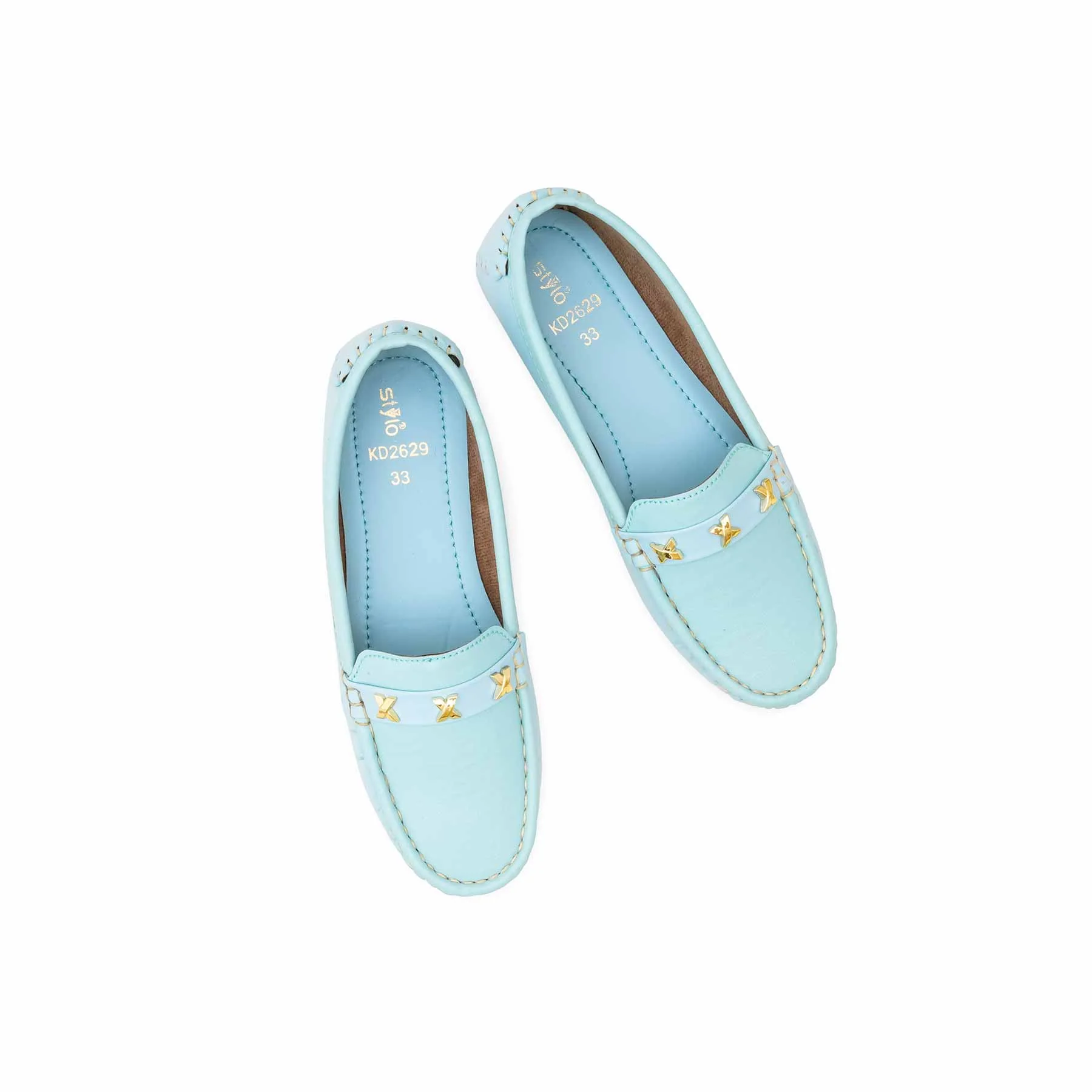 Girls Sky Blue Fancy Moccasin KD2629 - Image 5