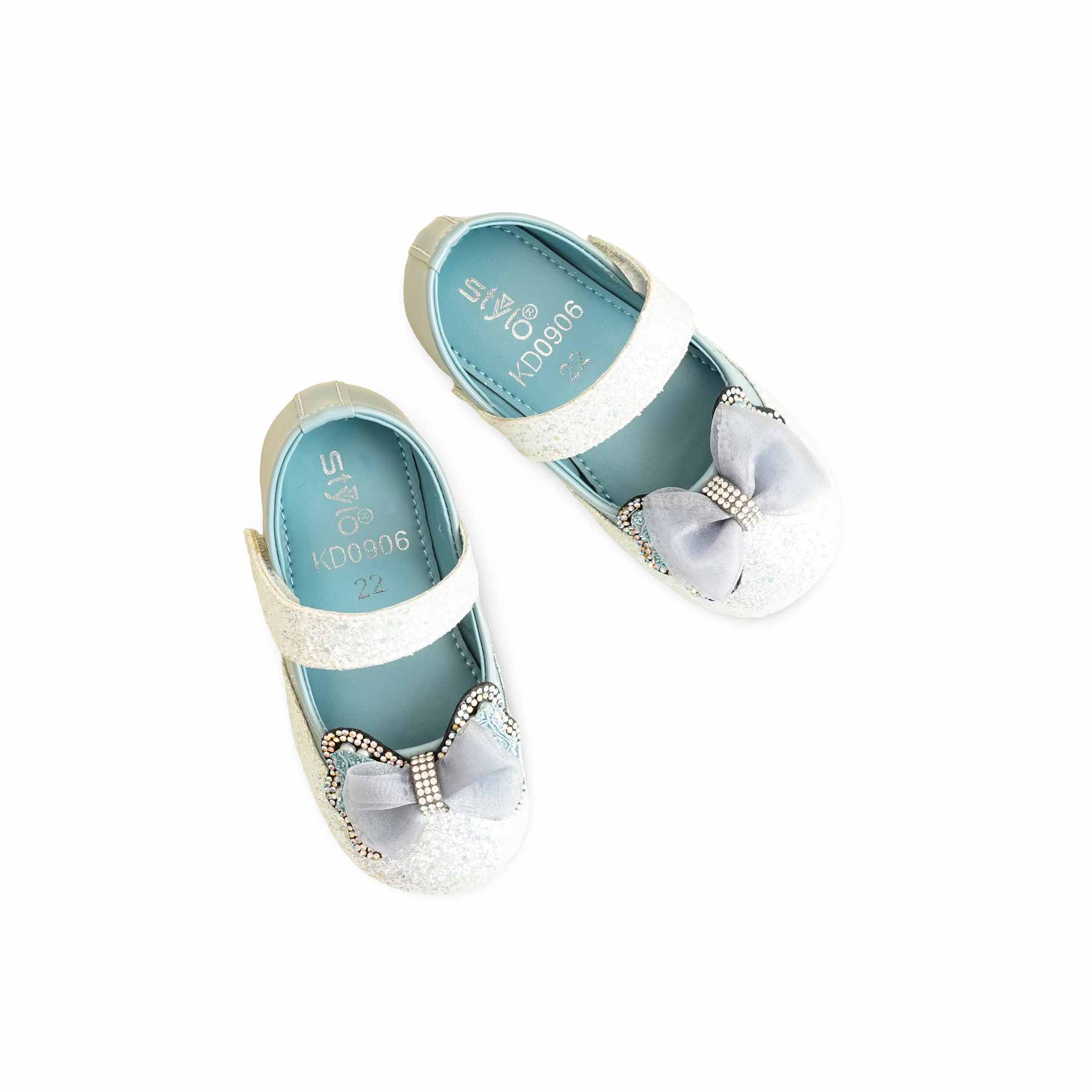 Girls Sky Blue Fancy Pumps KD0906 - Image 4