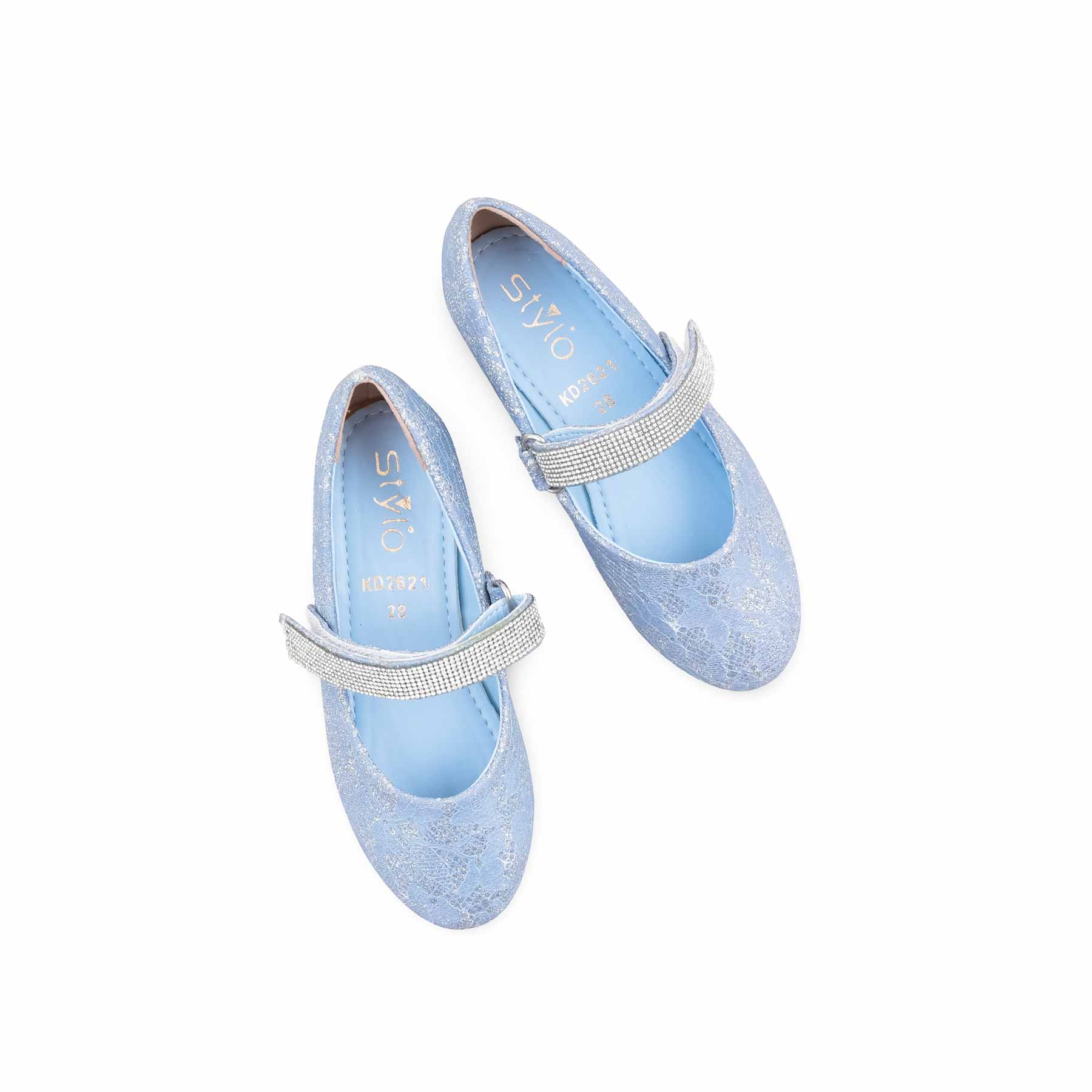 Girls Sky Blue Fancy Pumps KD2621 - Image 5