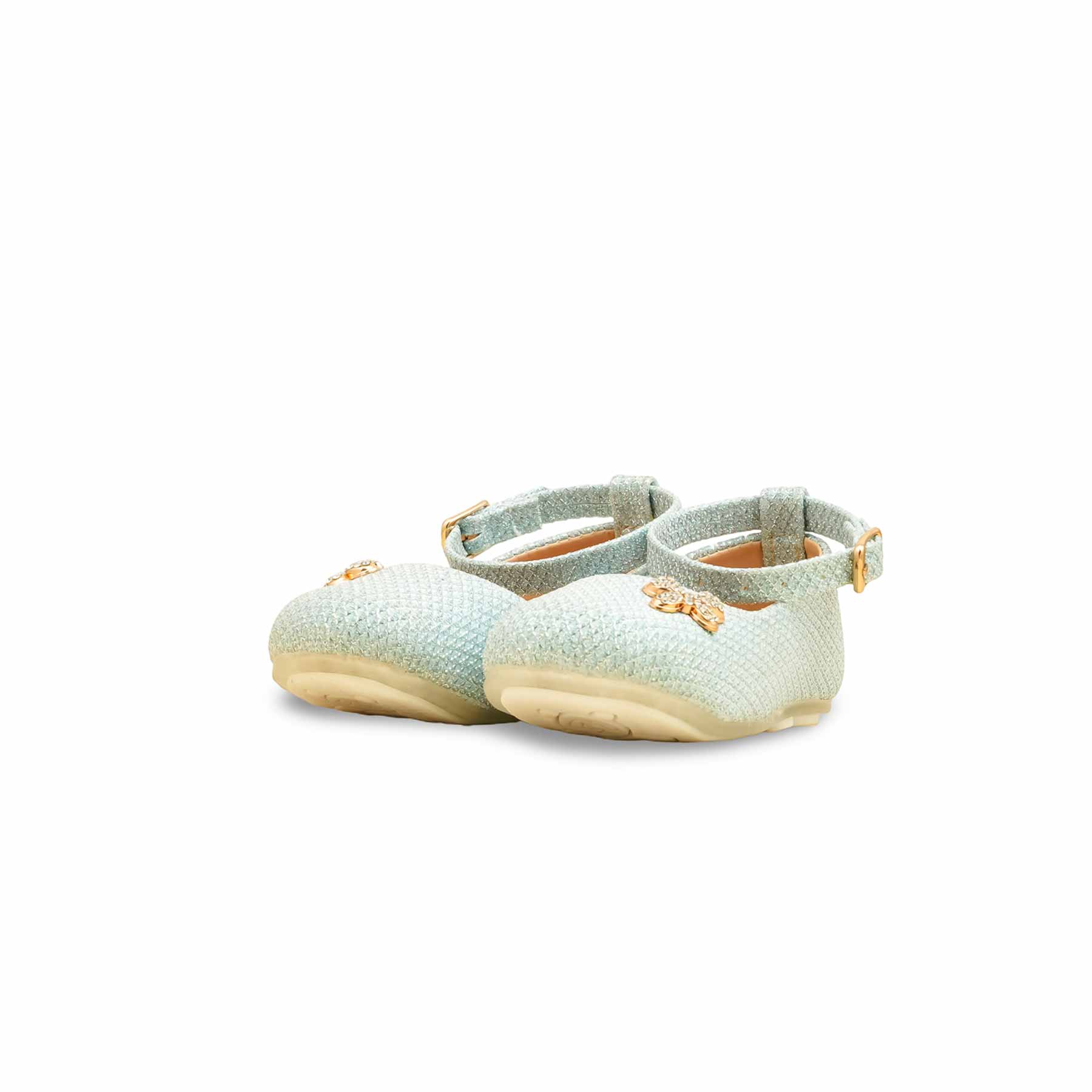 Girls Sky Blue Fancy Pumps KD2635 - Image 3
