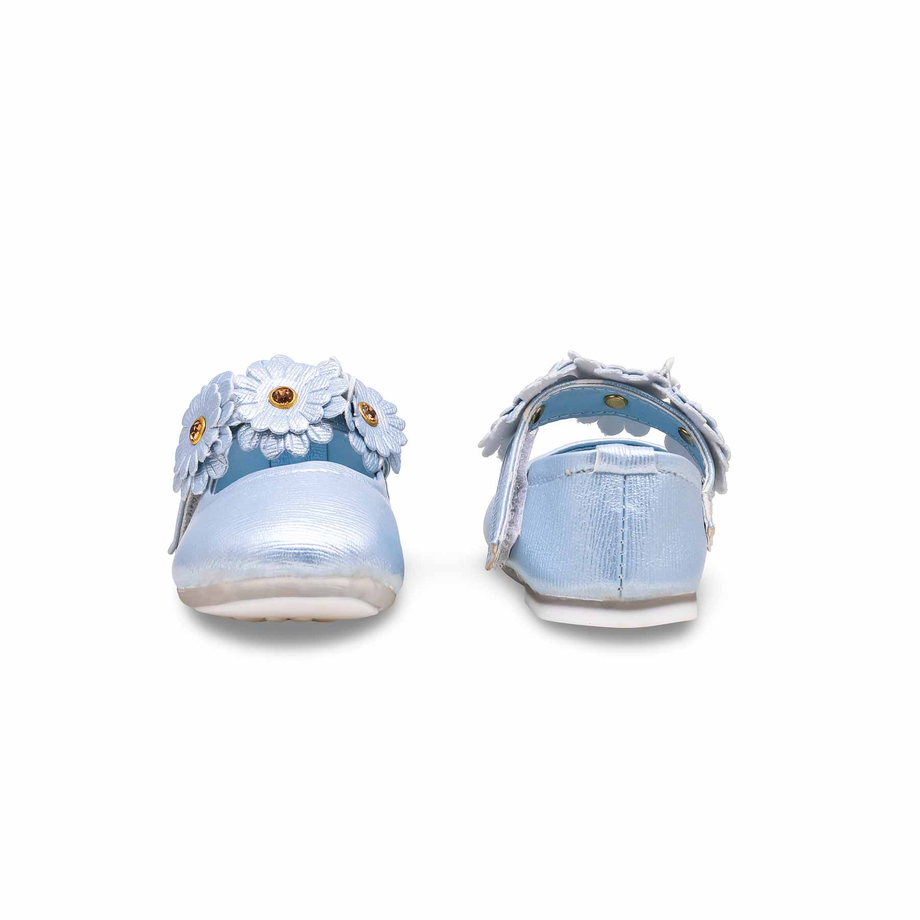 Girls Sky Blue Formal Pumps KD0894 - Image 4