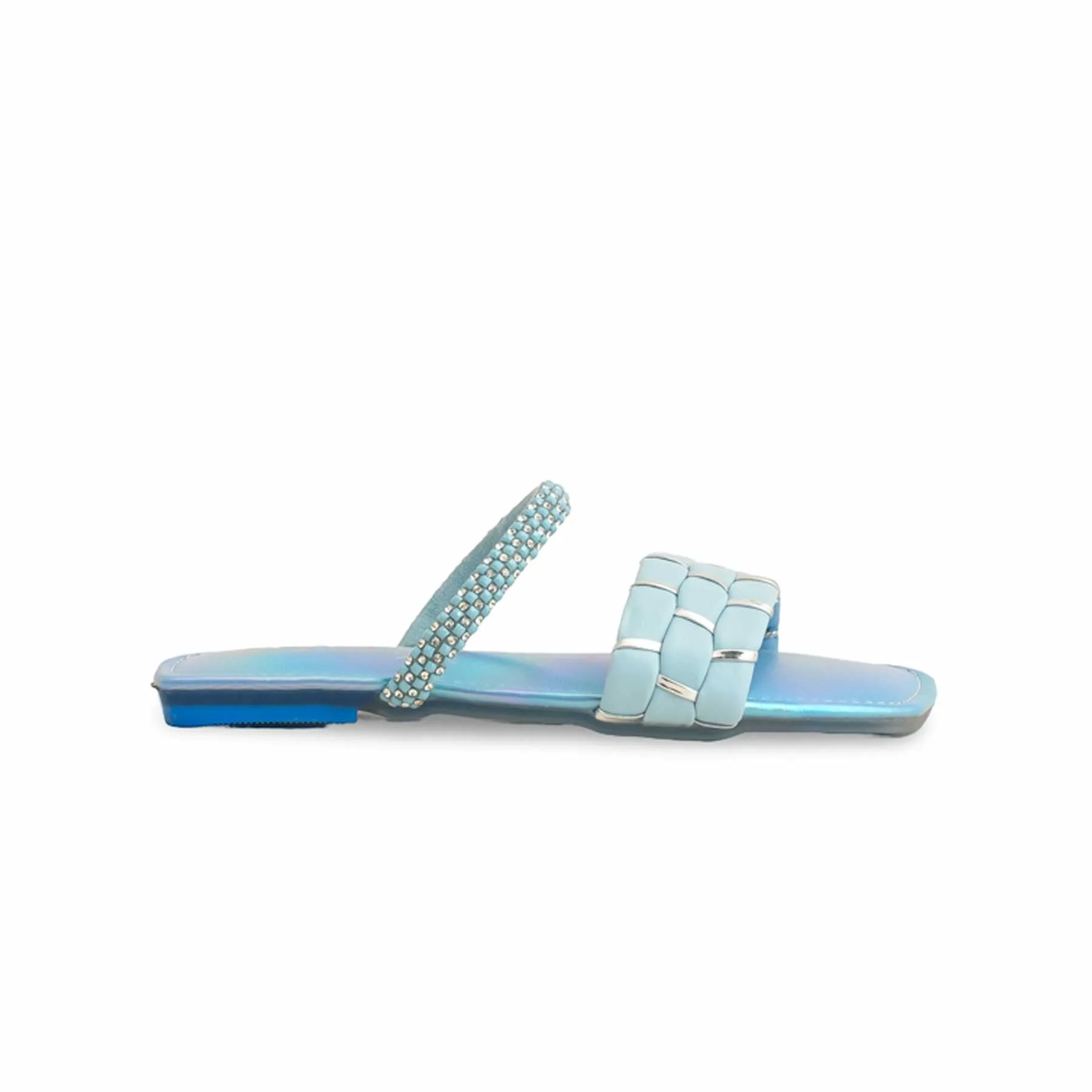 Girls Sky Blue Formal Slipper KD5624 - Image 2