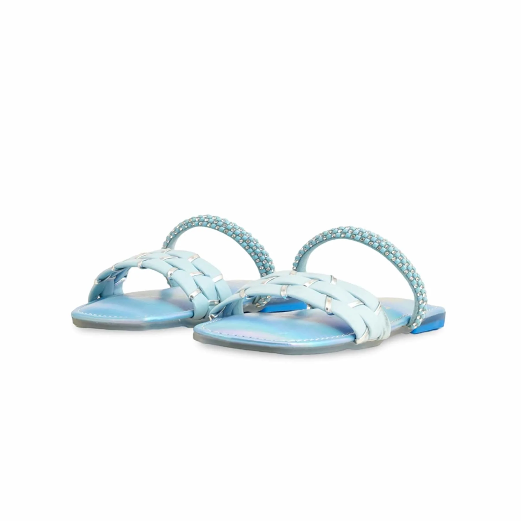 Girls Sky Blue Formal Slipper KD5624 - Image 3