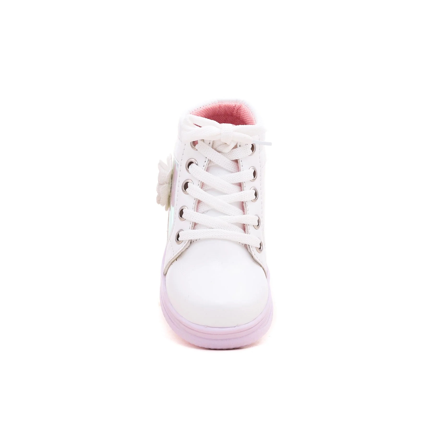 Girls White Casual Long Shoes KD8055 - Image 3