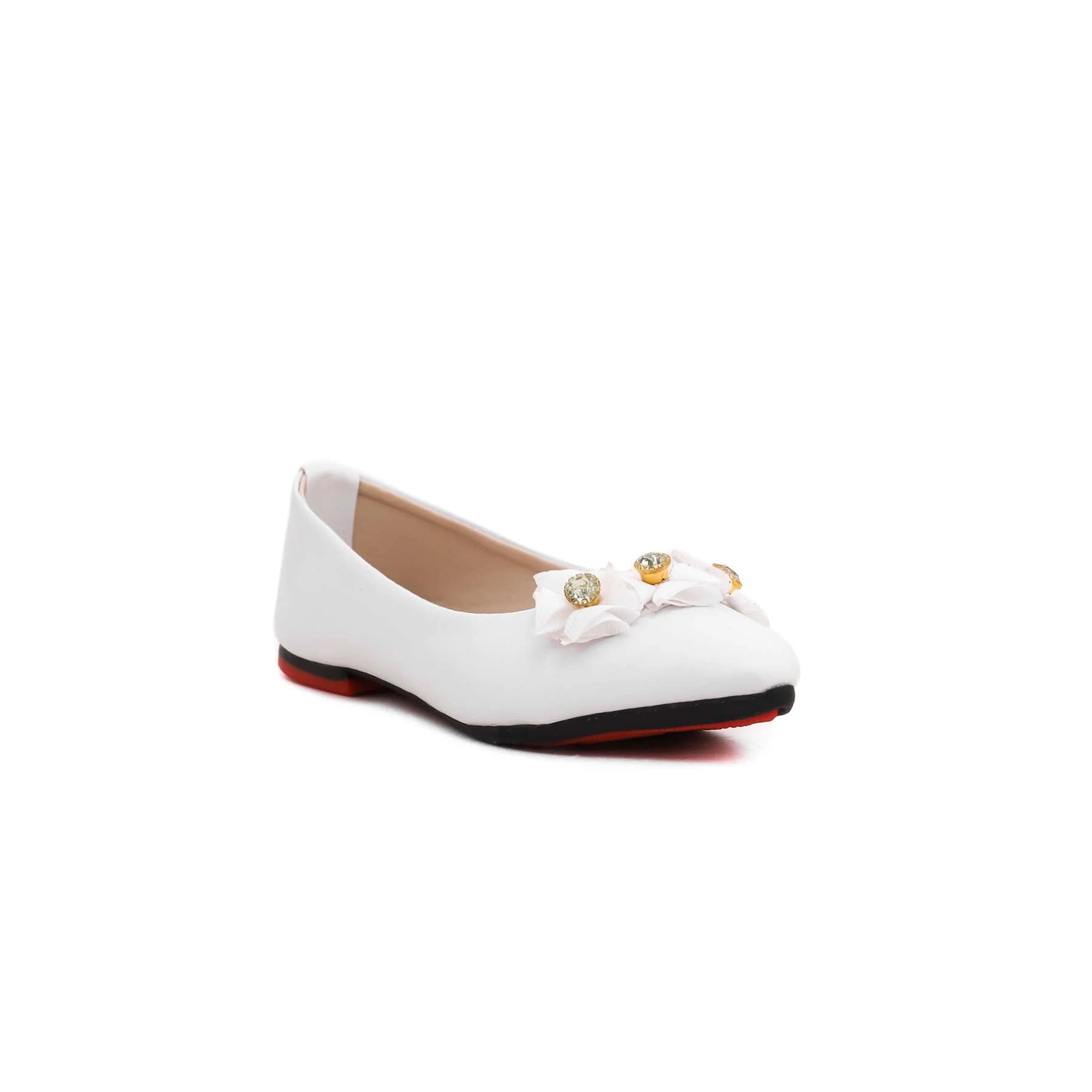 Girls White Casual Pumps KD0470 - Image 2