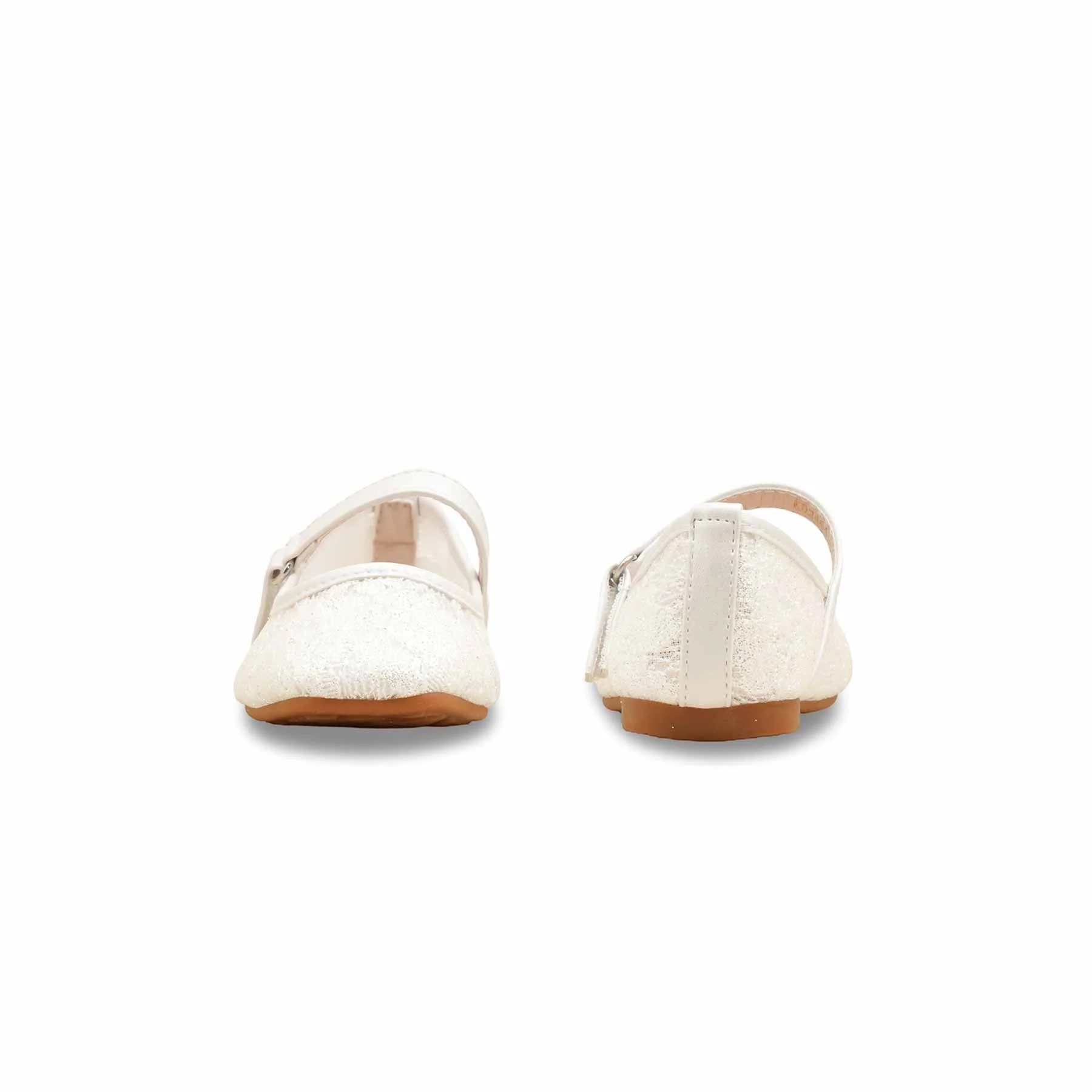 Girls White Casual Pumps KD2464 - Image 4