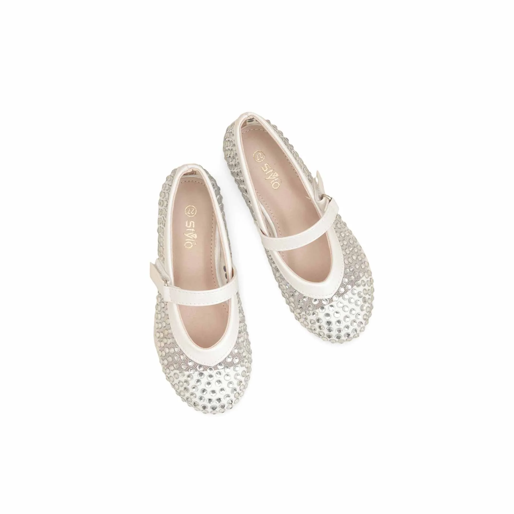 Girls White Casual Pumps KD2466 - Image 5