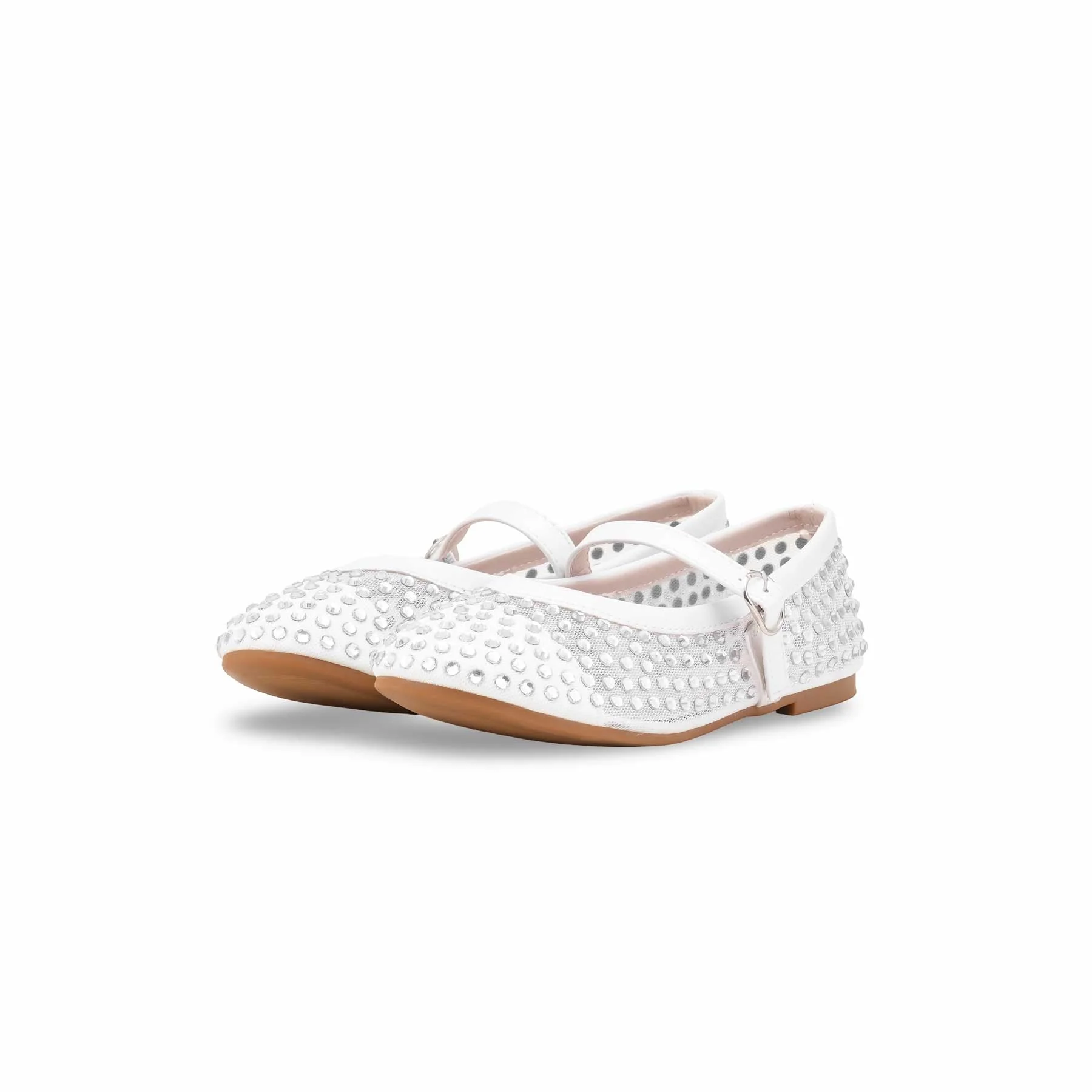 Girls White Casual Pumps KD2467 - Image 3