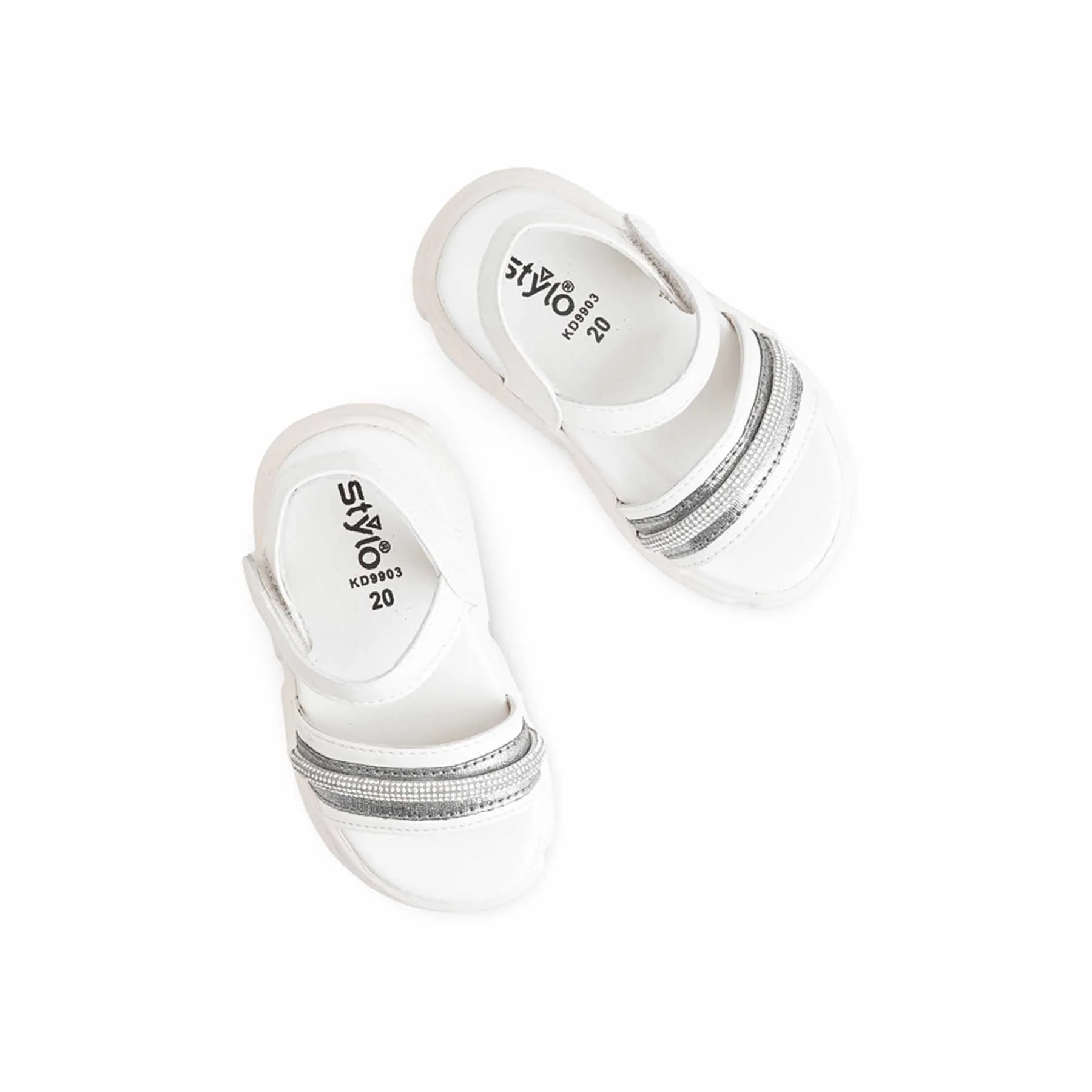 Girls White Casual Sandal KD9903 - Image 5