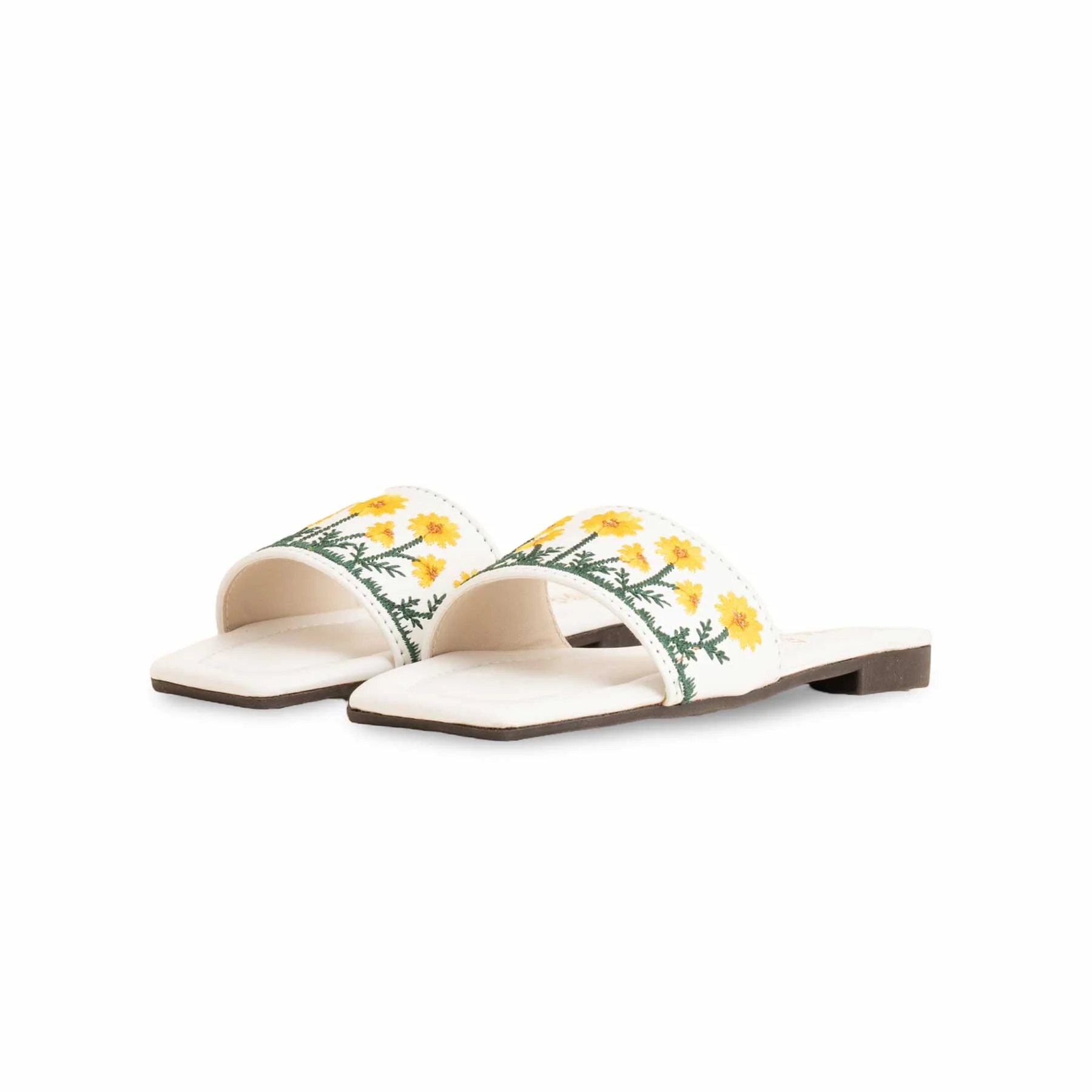 Girls White Casual Slipper KD5587 - Image 2