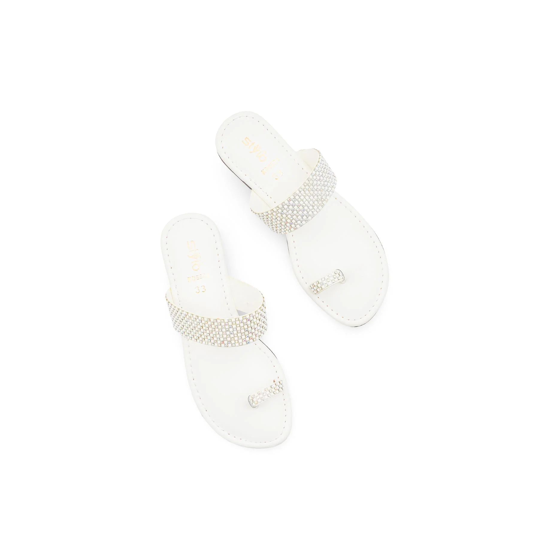 Girls White Casual Slipper KD5934 - Image 5
