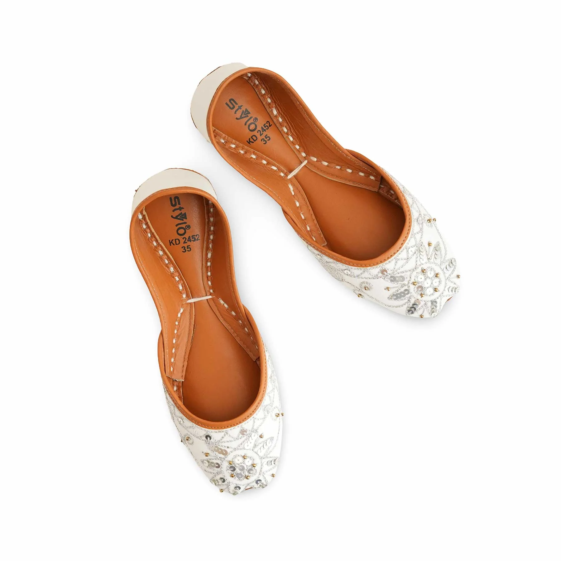 Girls White Fancy Khussa KD2452 - Image 5