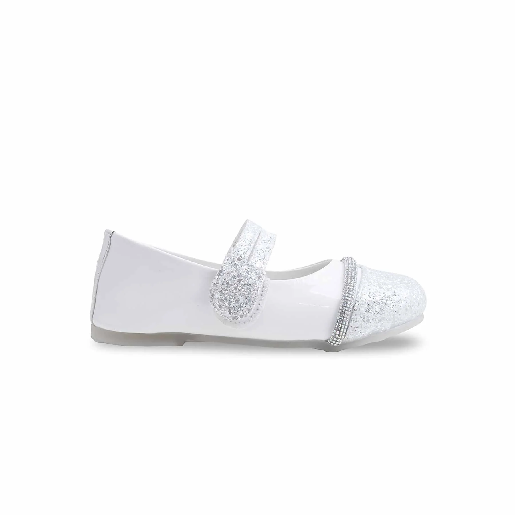 Girls White Fancy Pumps KD2274 - Image 2
