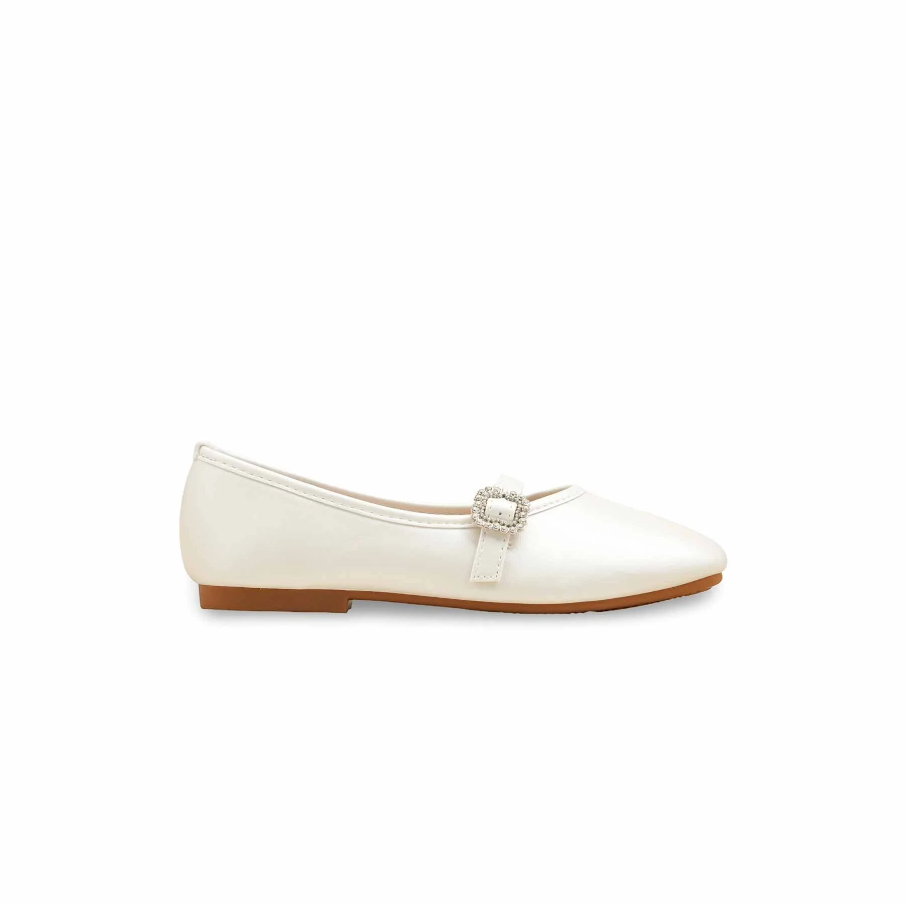 Girls White Fancy Pumps KD2468 - Image 2