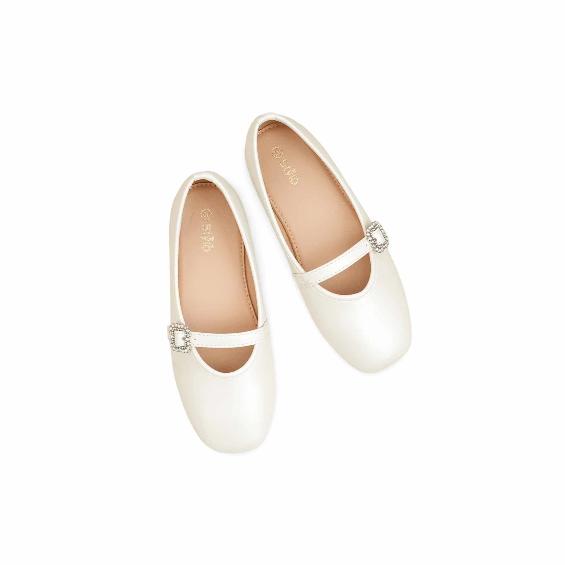 Girls White Fancy Pumps KD2468 - Image 5