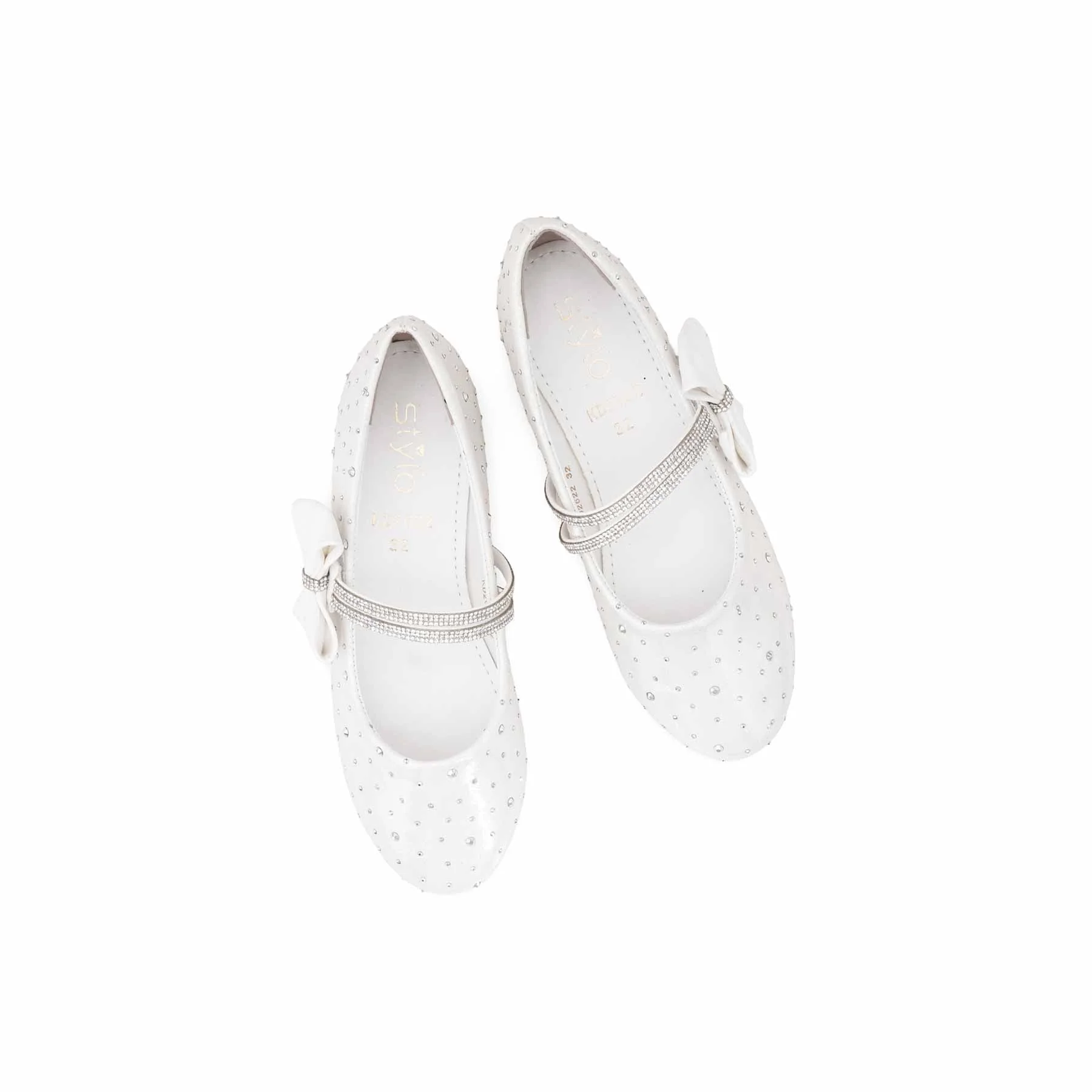 Girls White Fancy Pumps KD2622 - Image 5