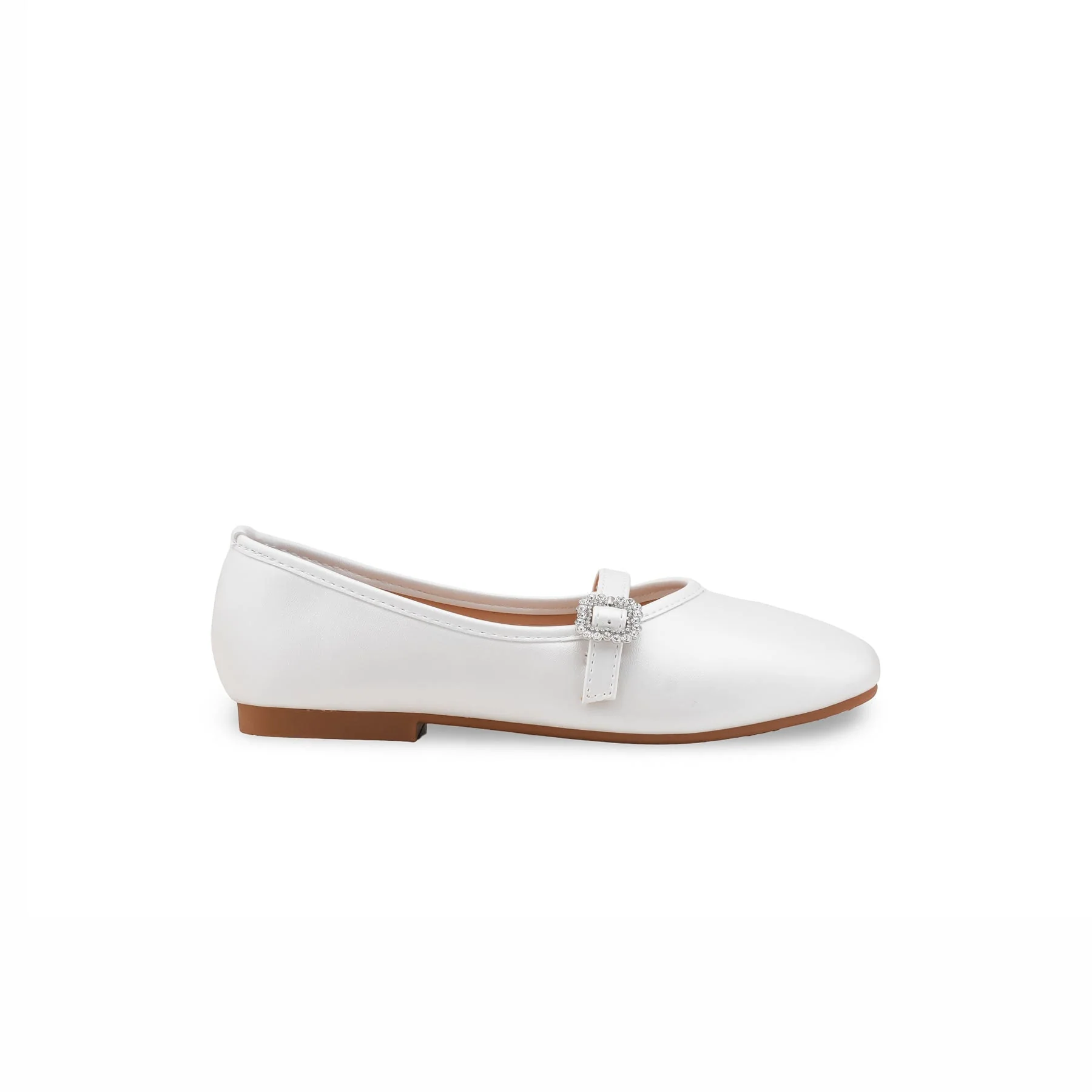 Girls White Formal Pumps KD2469 - Image 2