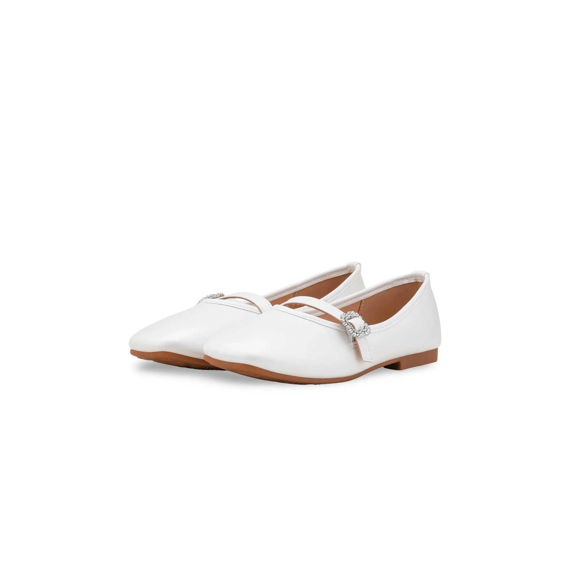 Girls White Formal Pumps KD2469 - Image 3
