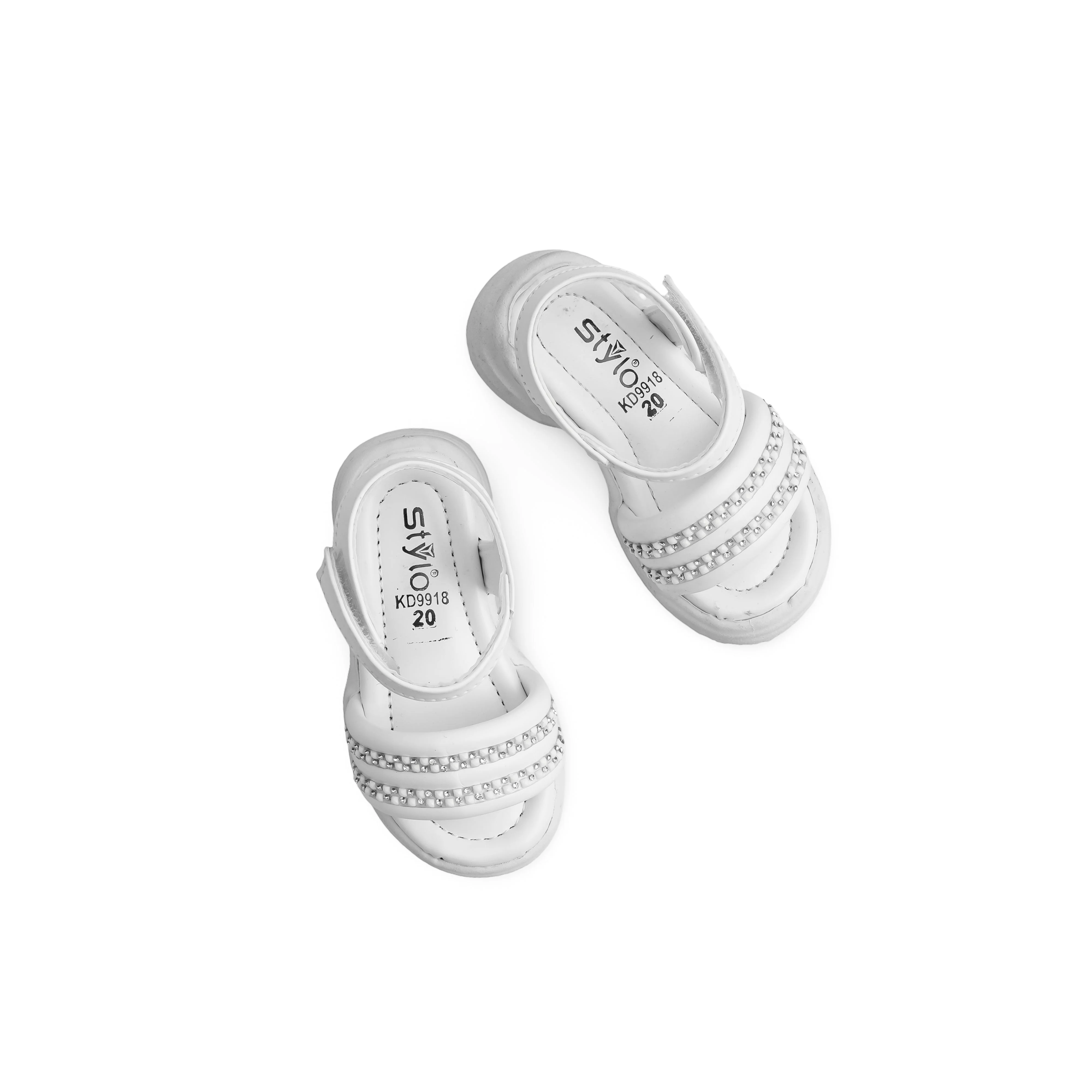 Girls White Formal Sandal KD9918 - Image 5