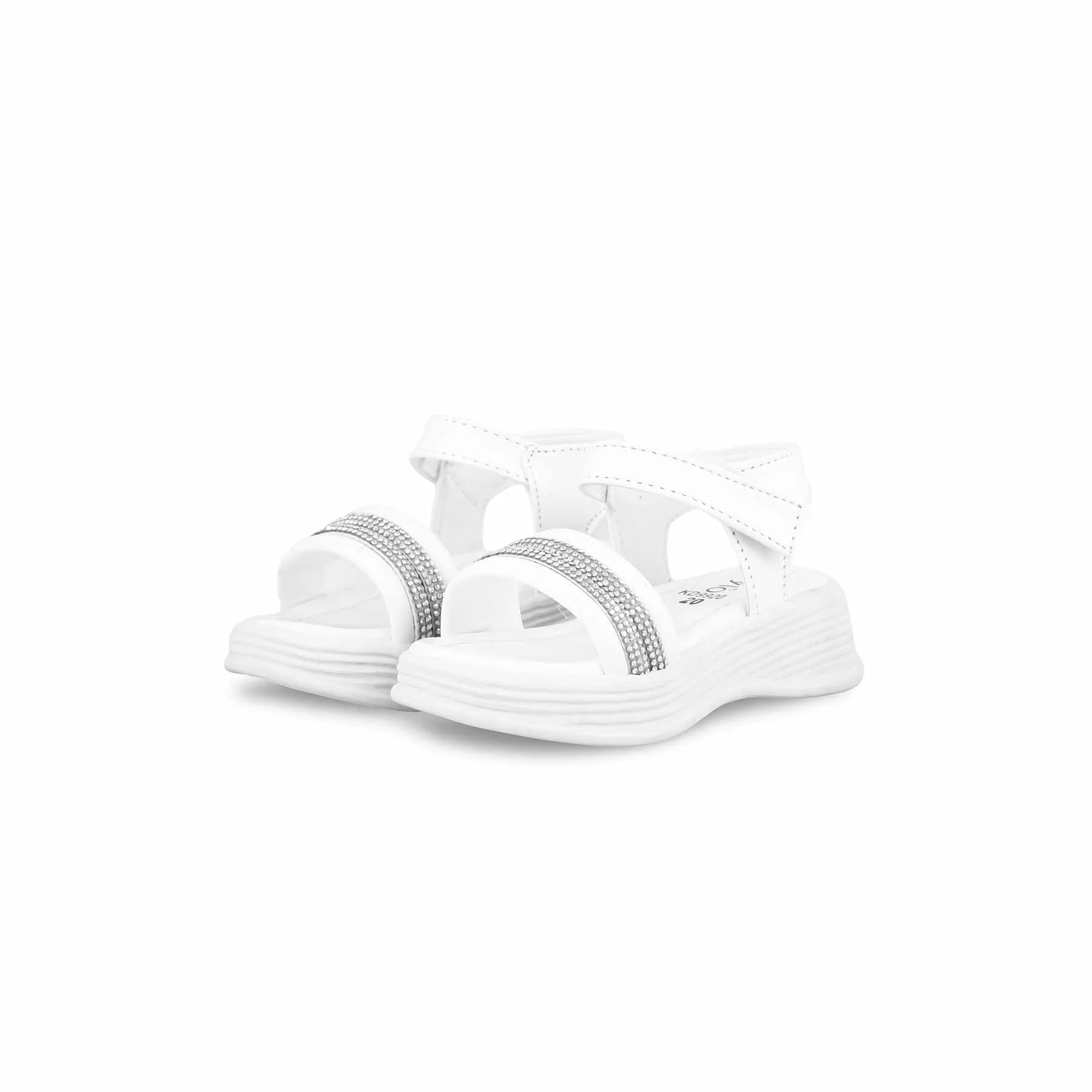 Girls White Formal Sandal KD9920 - Image 3