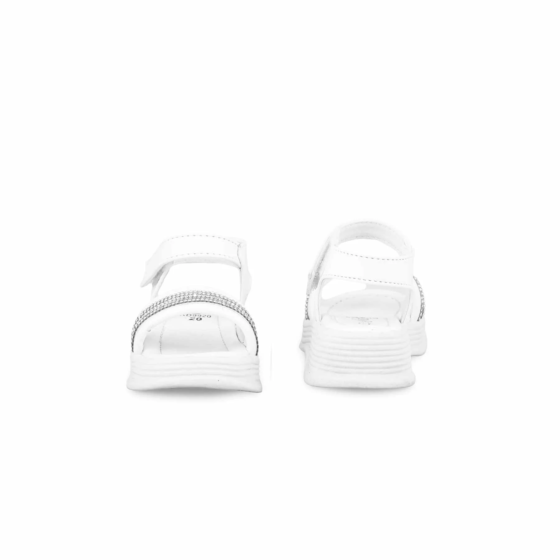 Girls White Formal Sandal KD9920 - Image 4