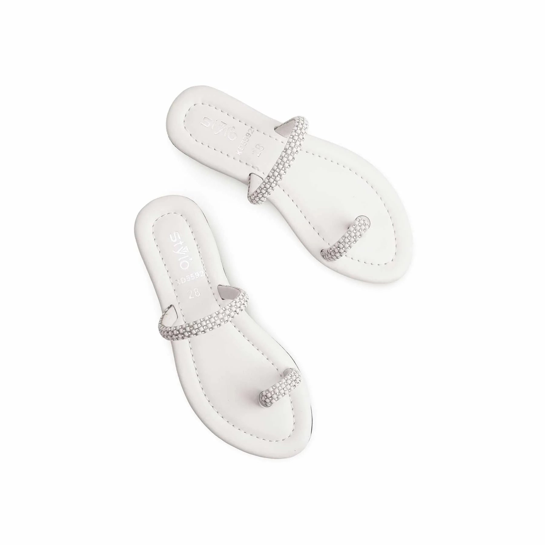 Girls White Formal Slipper KD5592 - Image 4