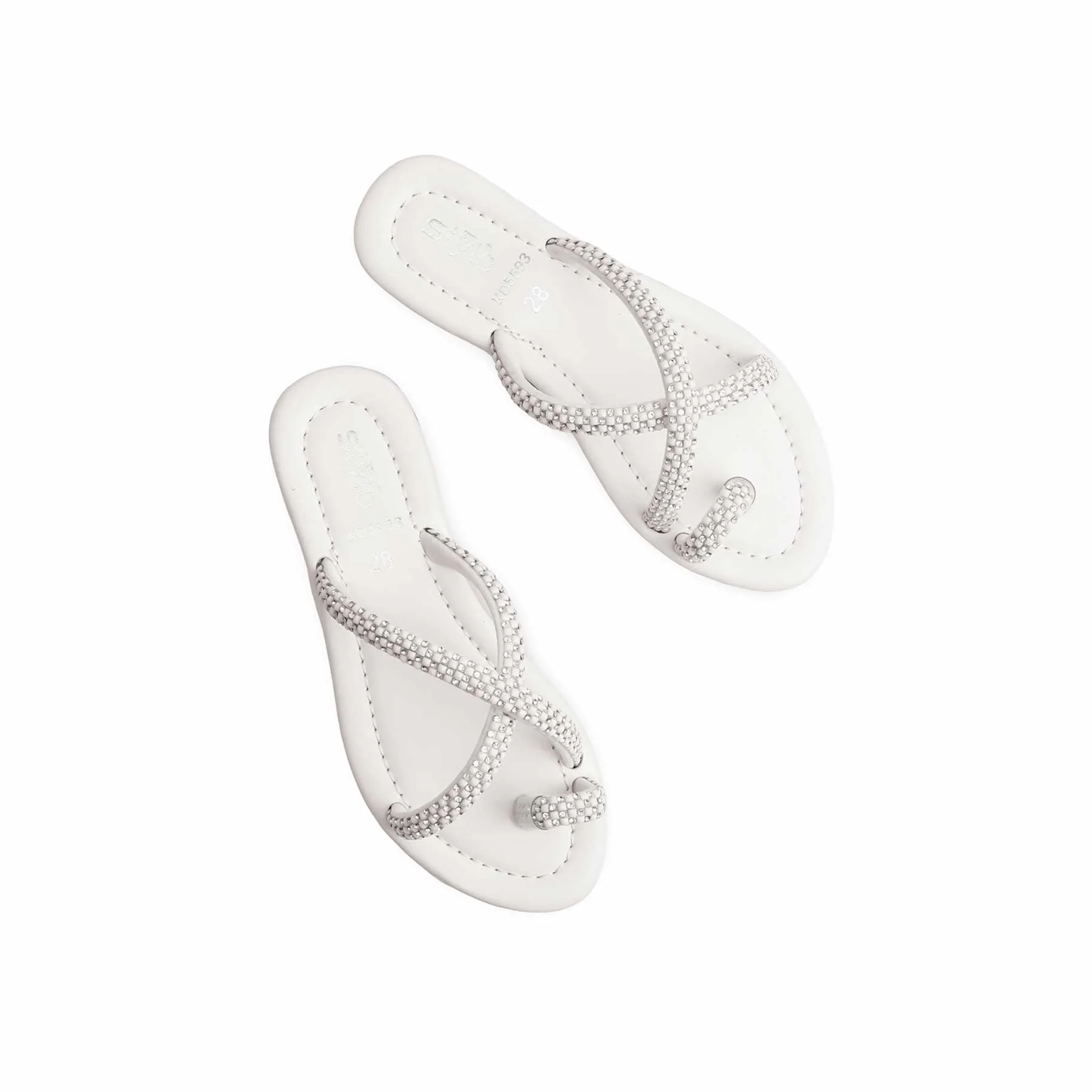Girls White Formal Slipper KD5593 - Image 4