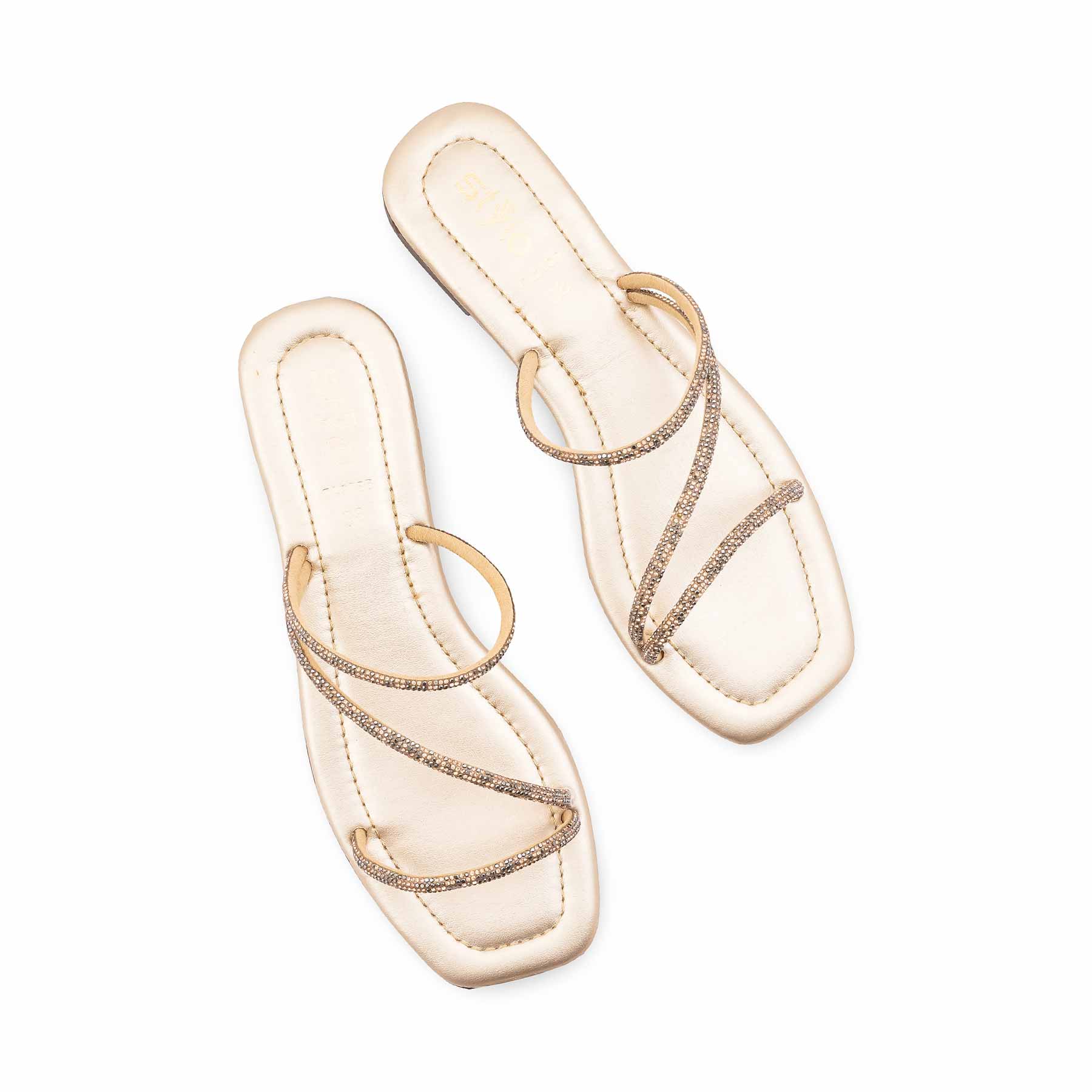 Golden Casual Slipper For Ladies CL2185 - Image 5