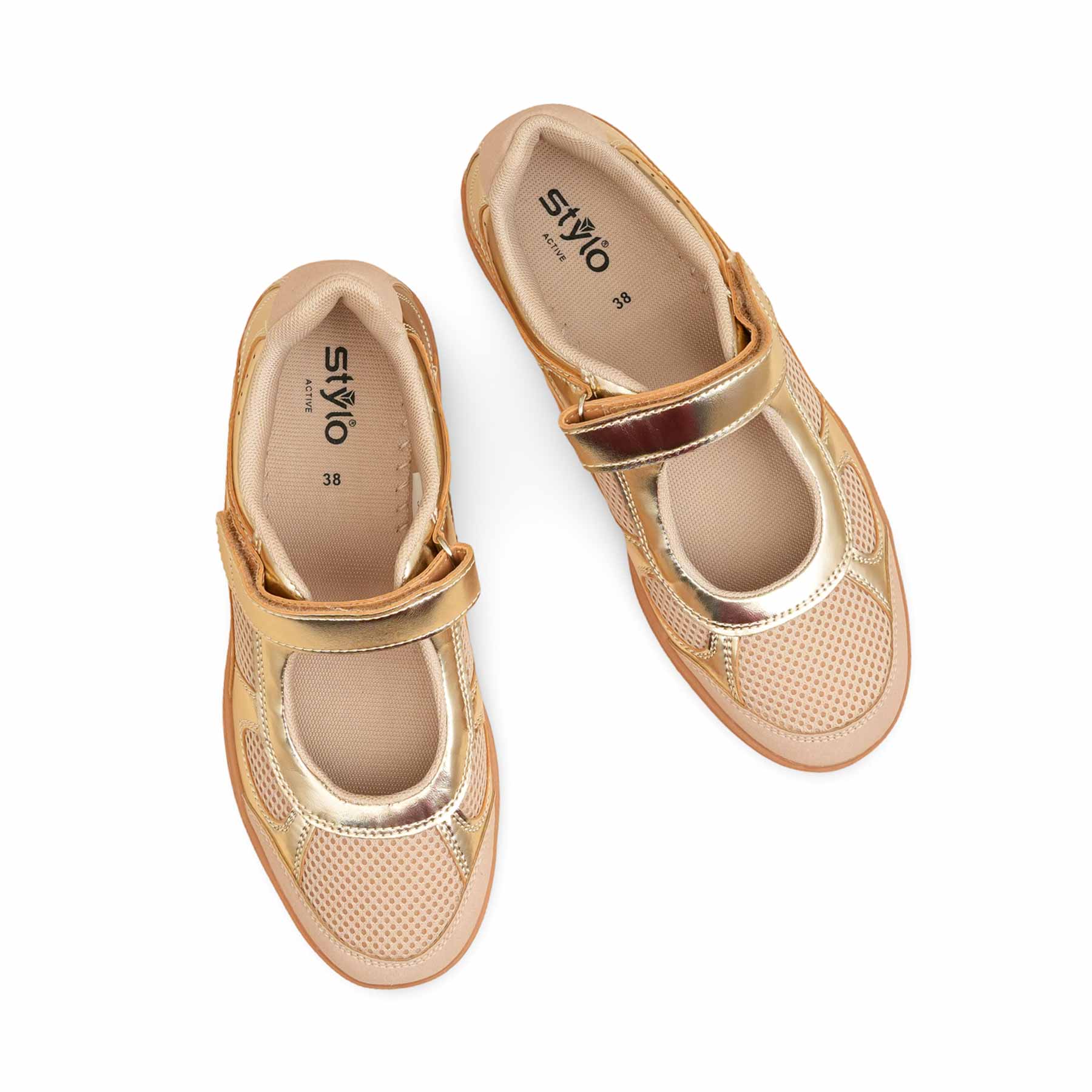 Golden Casual Sneaker For Women AT9102 - Image 5