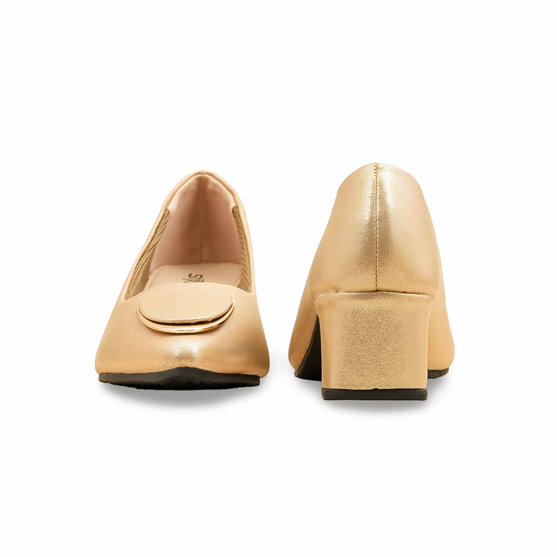 Golden Court Shoes For Ladies WN7537 - Image 4