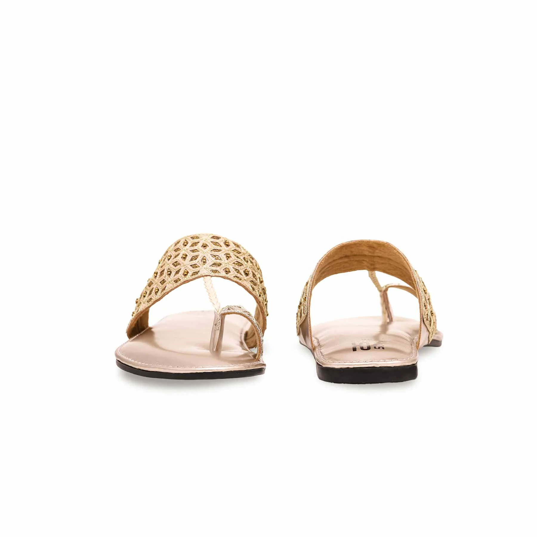 Golden Ethnic Chappal EC0176 - Image 3