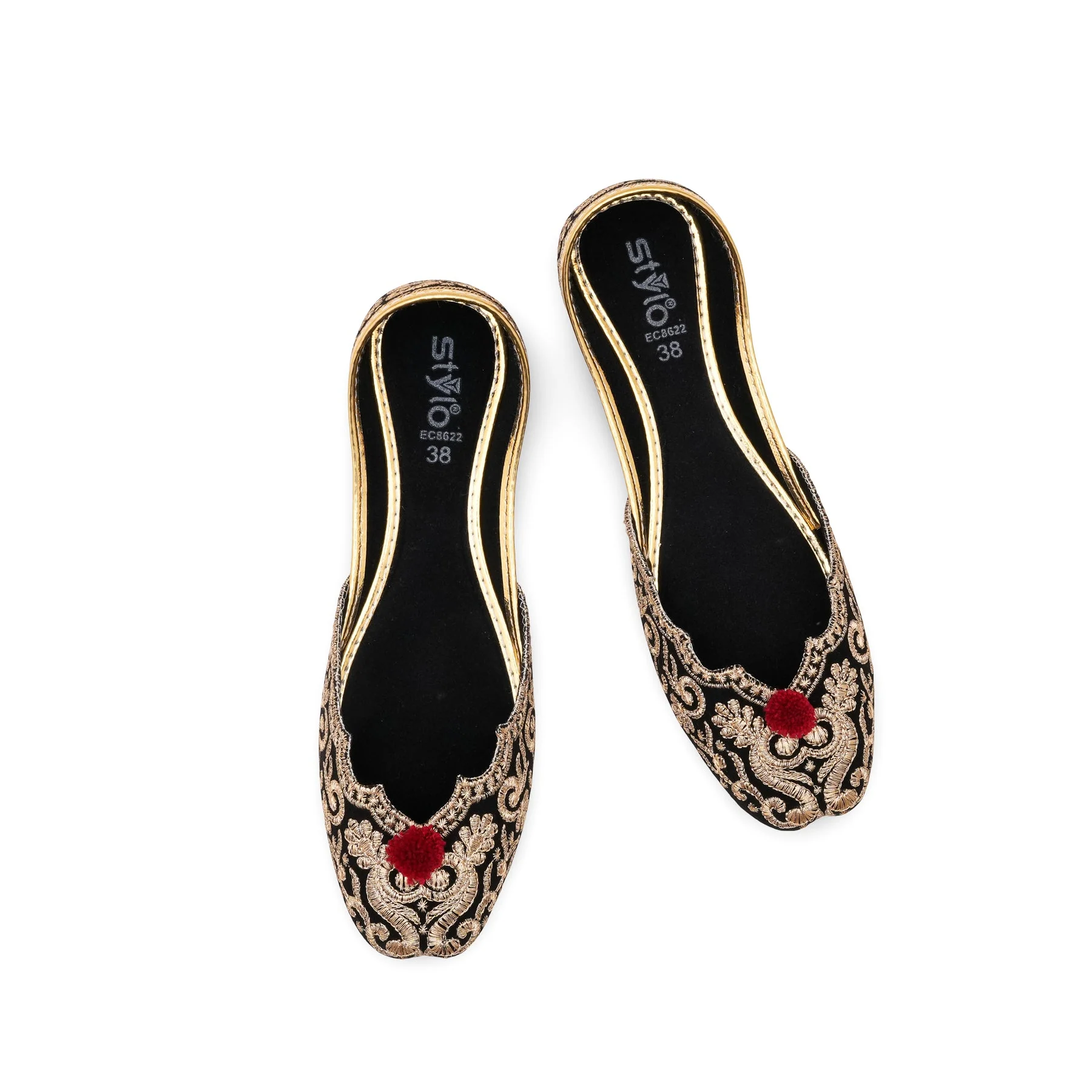 Golden Ethnic Khussa For Ladies EC8622 - Image 5