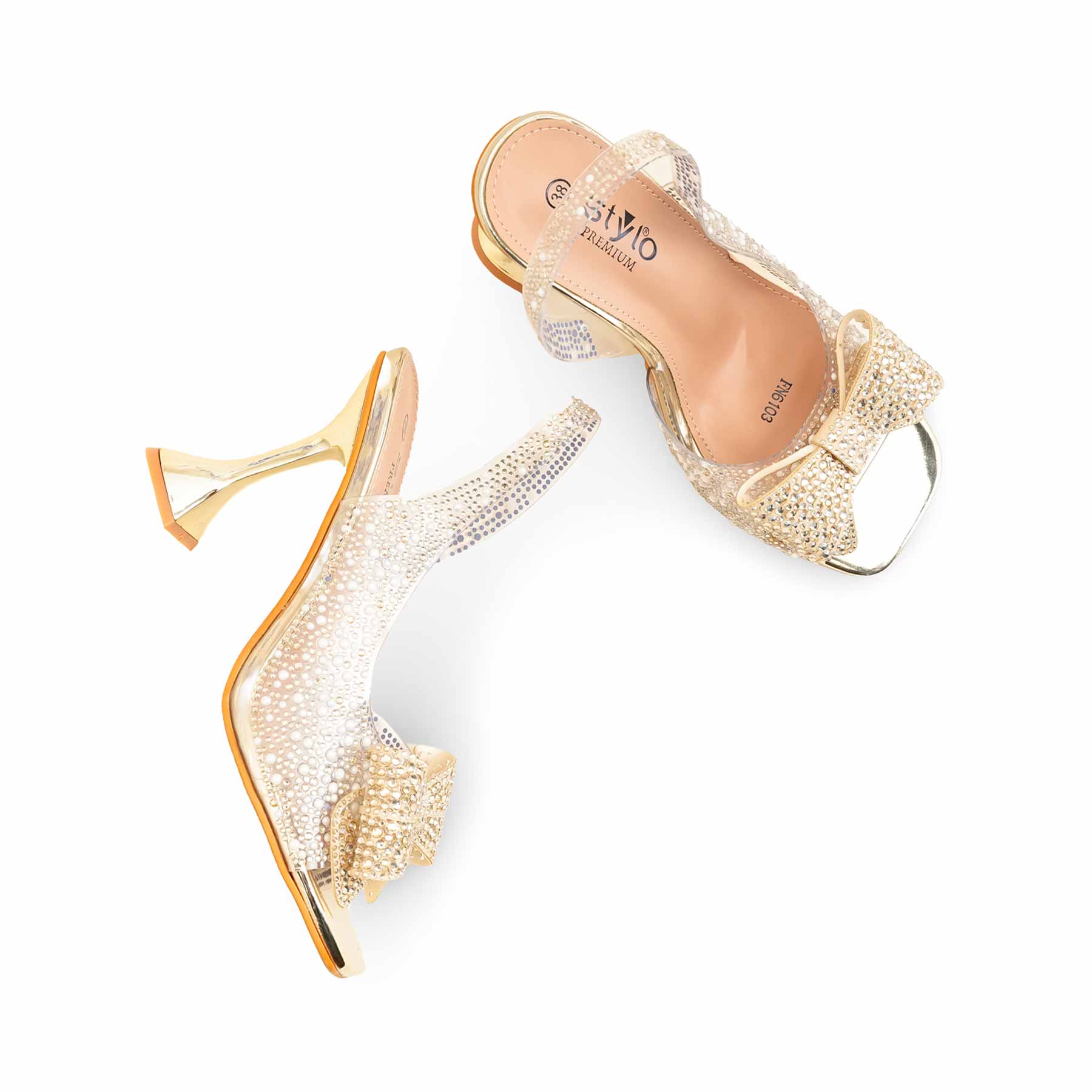 Golden Fancy Bridal Sandal FN6103 - Image 6