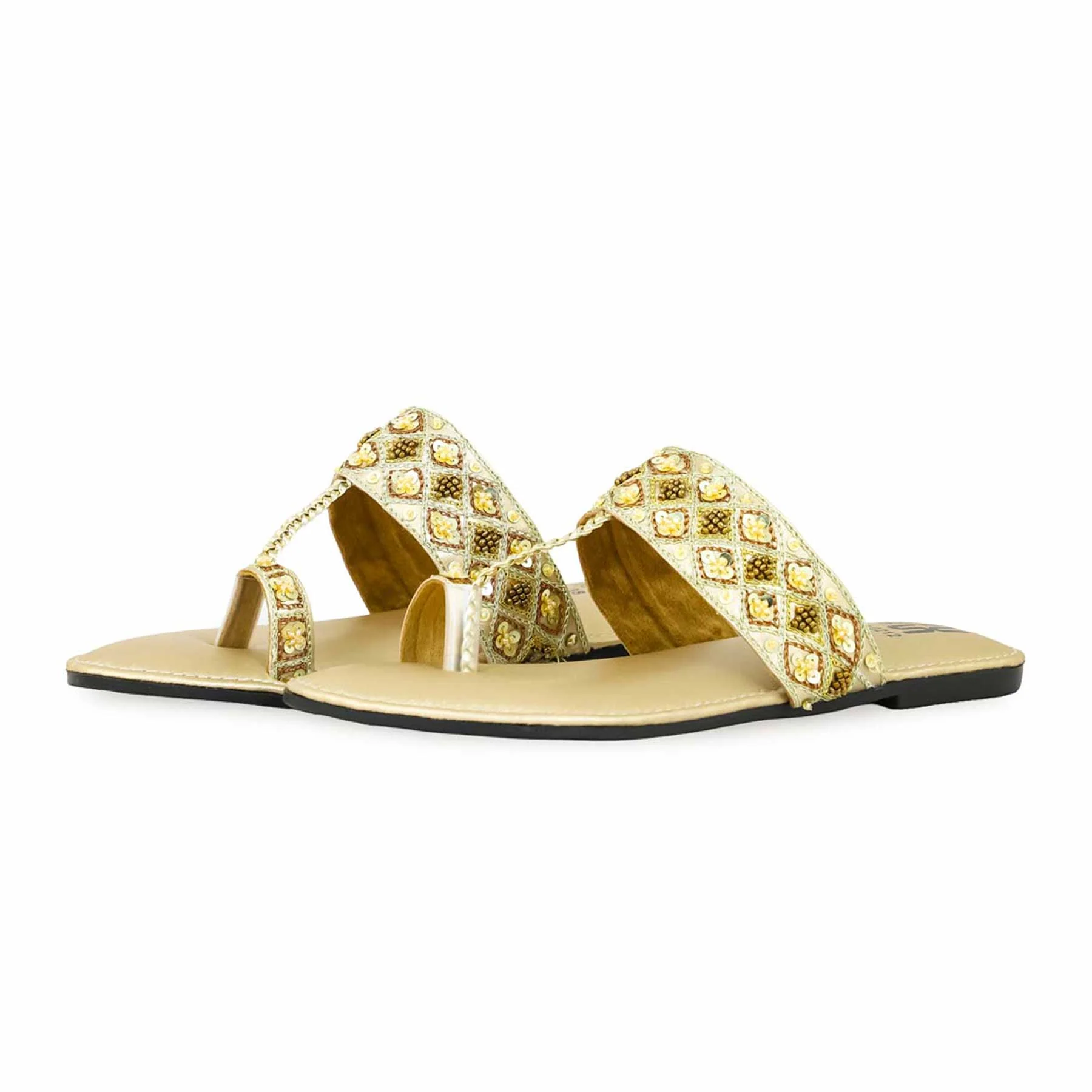 Golden Fancy Chappal EC0212 - Image 3