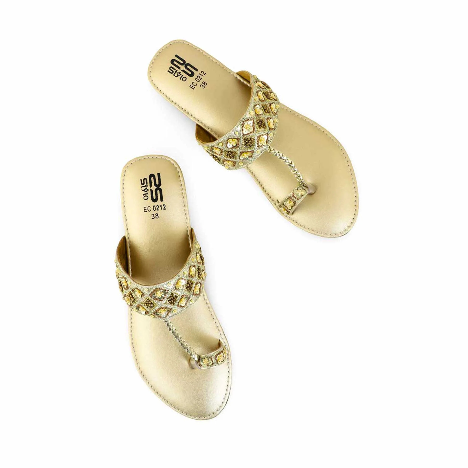 Golden Fancy Chappal EC0212 - Image 5